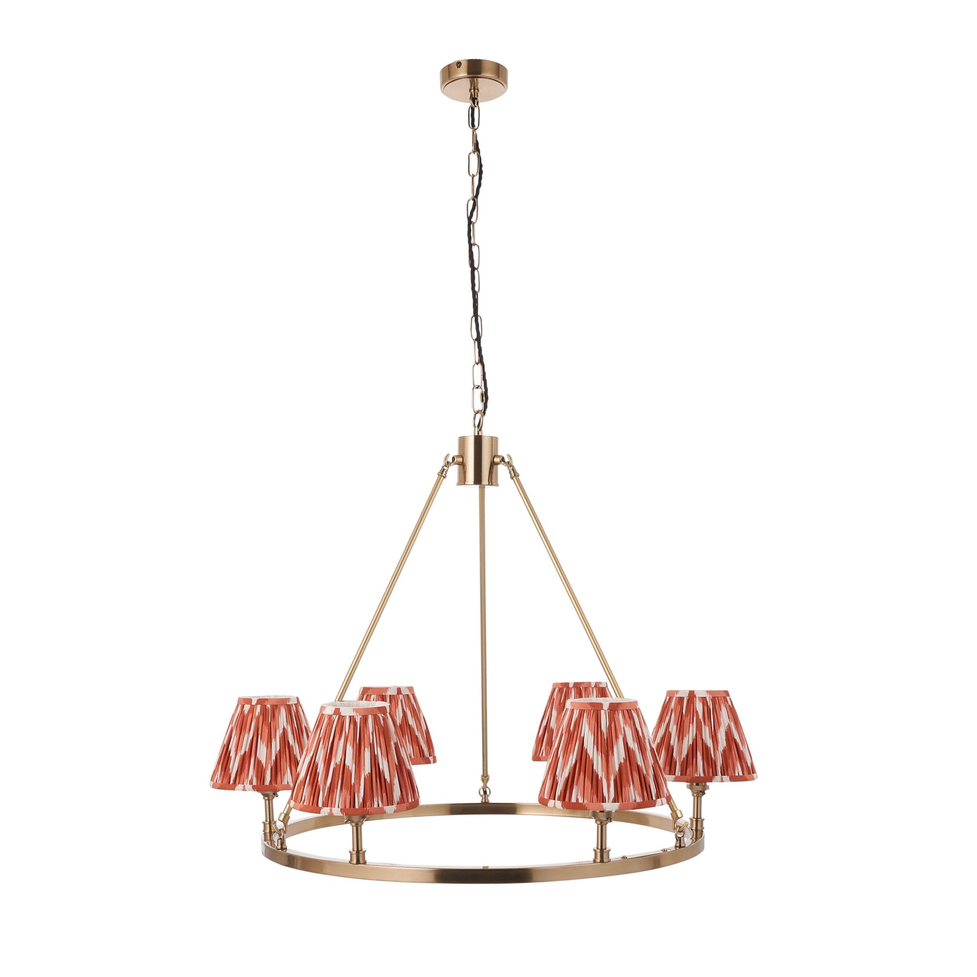 Endon Chester Pendant & Zigzag 16cm Apricot Orange Shade