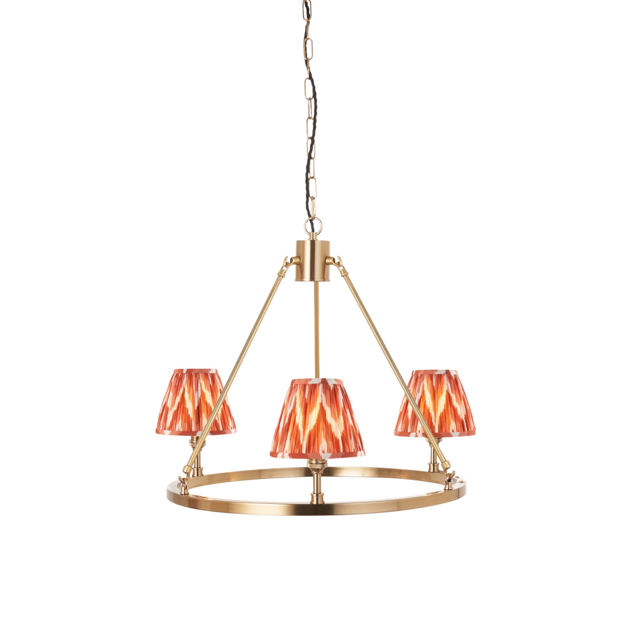 Endon Chester Pendant & Zigzag 16cm Apricot Orange Shade