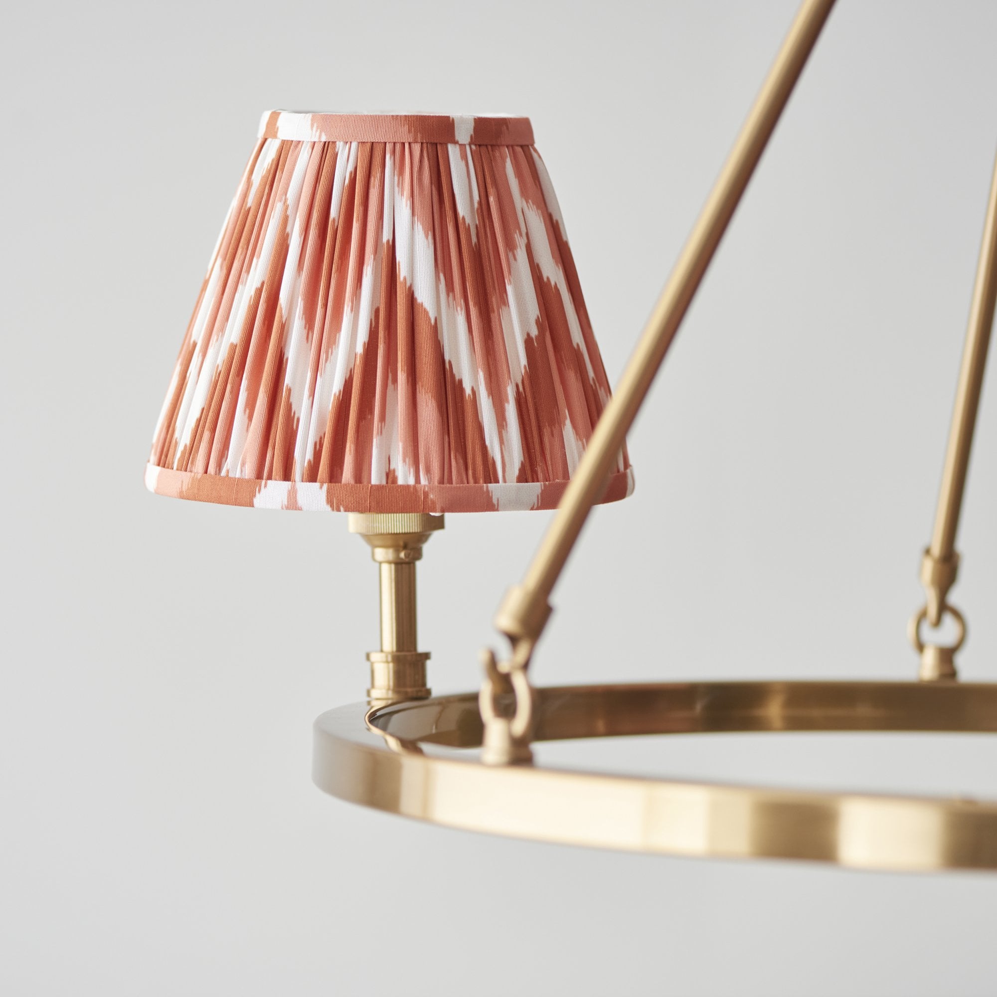Endon Chester Pendant & Zigzag 16cm Apricot Orange Shade