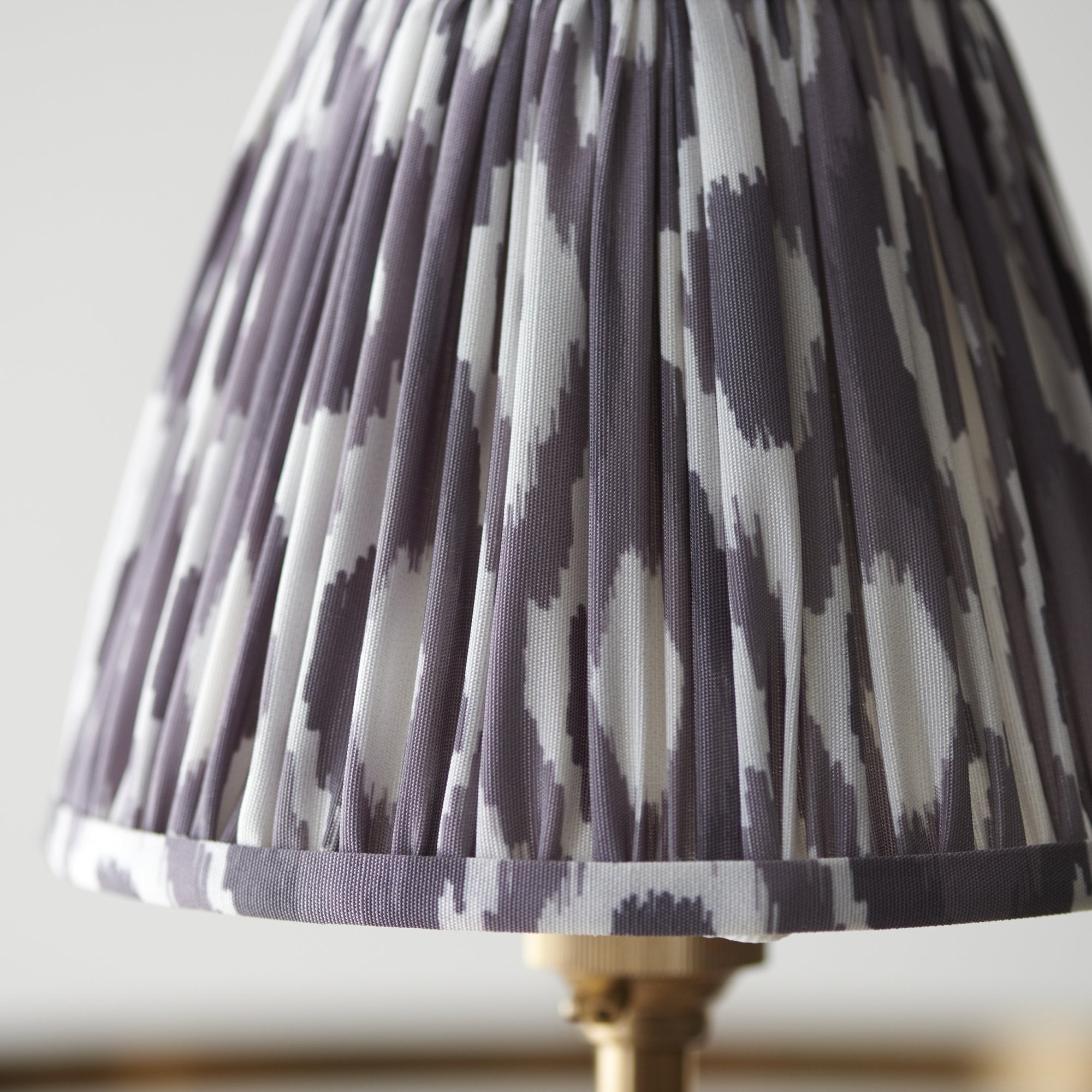 Endon Chester Aged Brass Plate 3 Light Pendant & Ikat 16cm Pearl Grey Shade