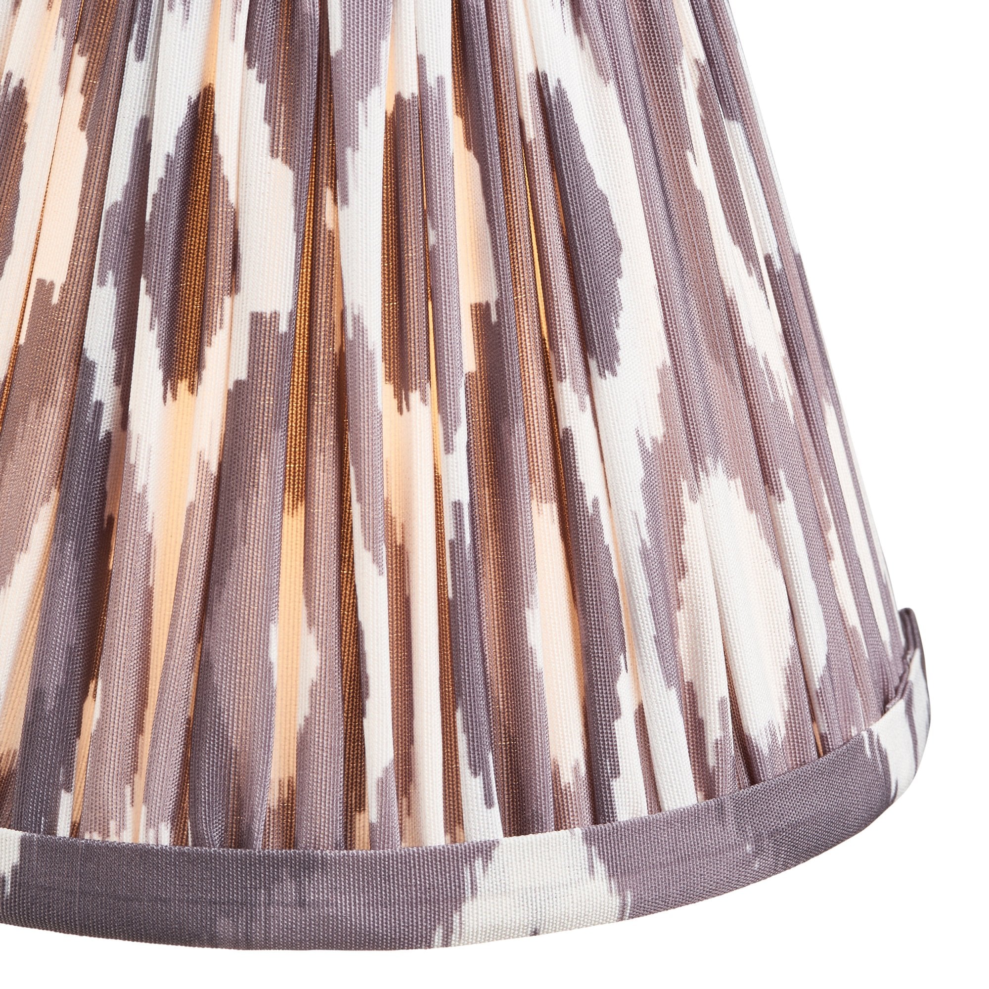 Endon Chester Aged Brass Plate 3 Light Pendant & Ikat 16cm Pearl Grey Shade