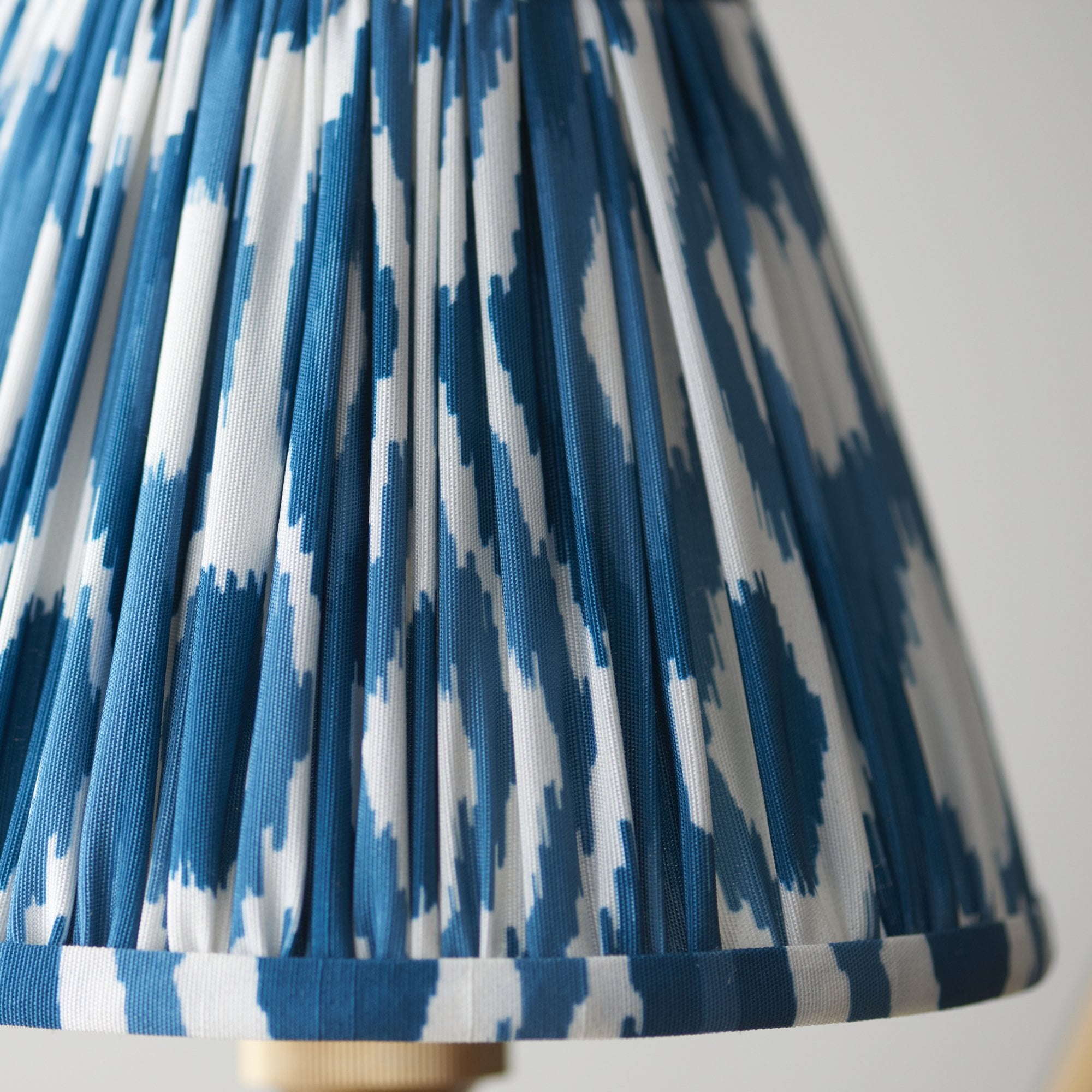 Endon Chester Aged Brass Plate 3 Light Pendant & Ikat 16cm Marlin Blue Shade