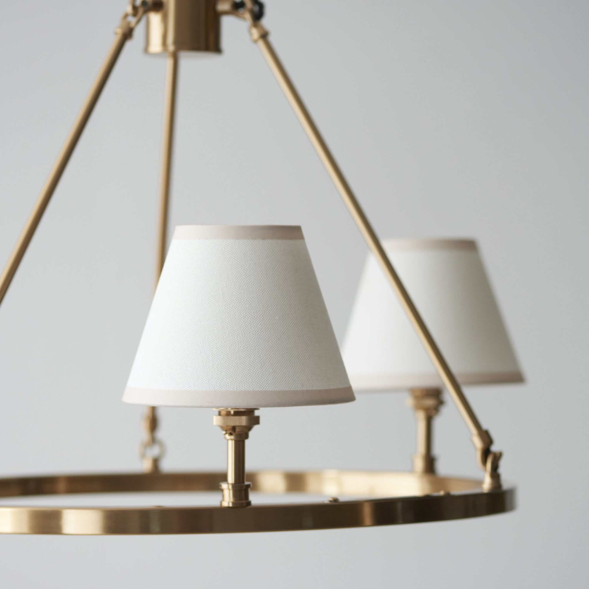 Endon Chester Aged Brass Plate 6 Light Pendant & Ivy 16cm Vintage White Shade