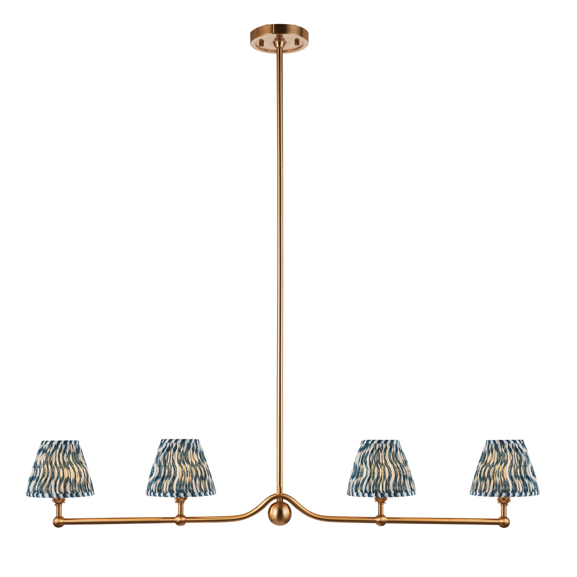 Endon Santiago Pendant & Ripple 16cm Marlin Blue Shade