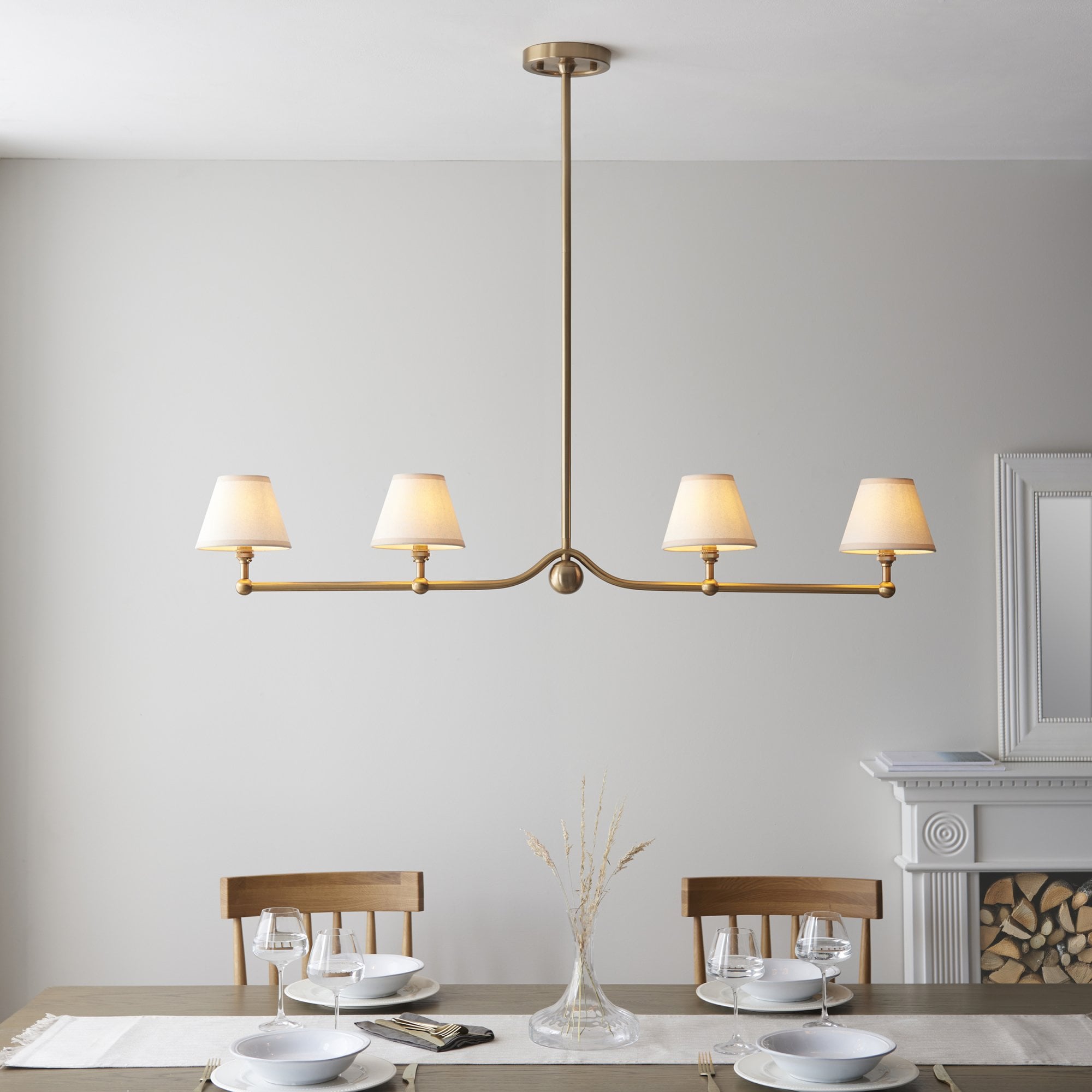 Endon Santiago Pendant & Ivy 16cm Vintage White Shade