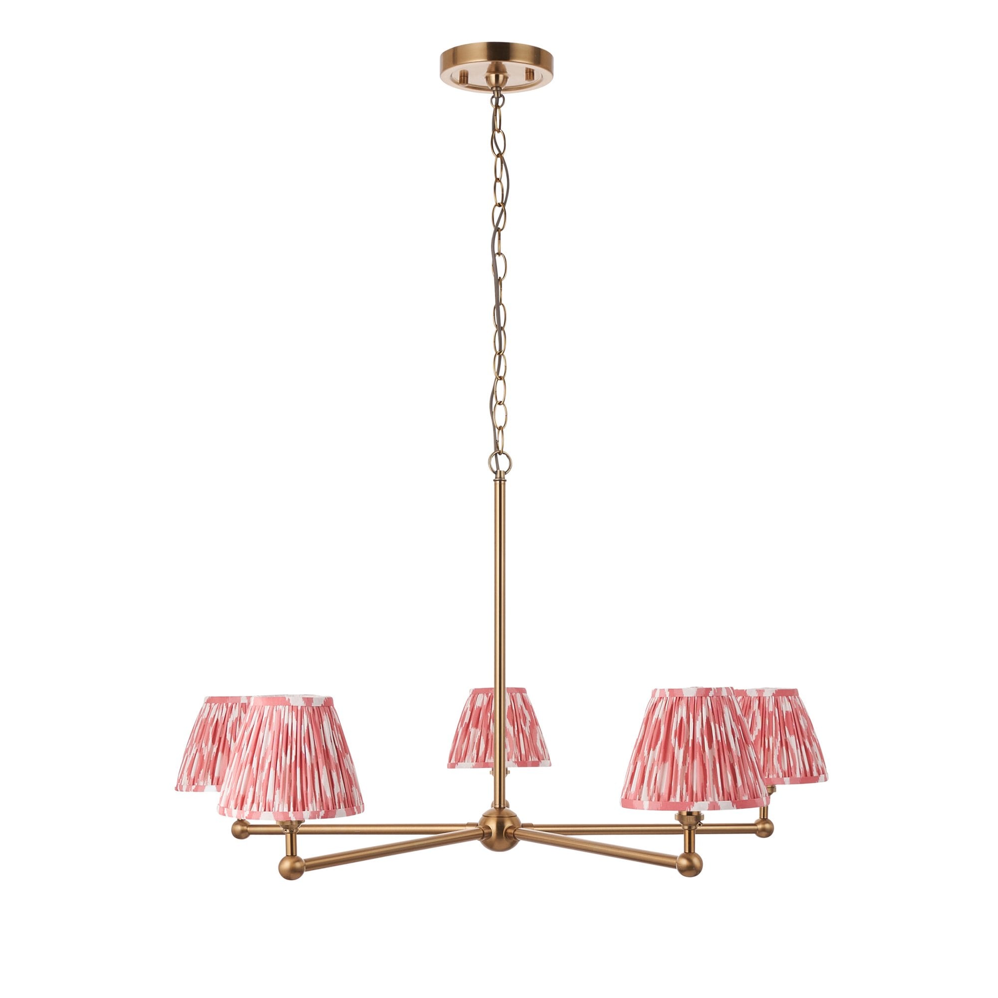 Endon Santiago Pendant & Ikat 16cm Coral Pink Shade