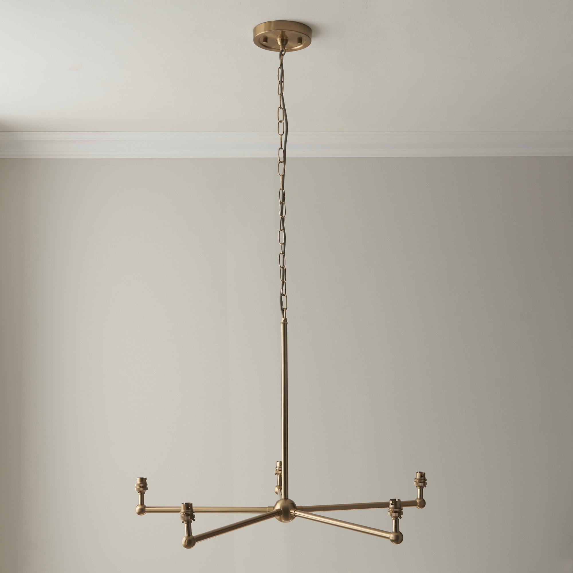 Endon Santiago Brushed Aged Brass 5 Light Pendant & Leaf 16cm Herb Garden Green Shade