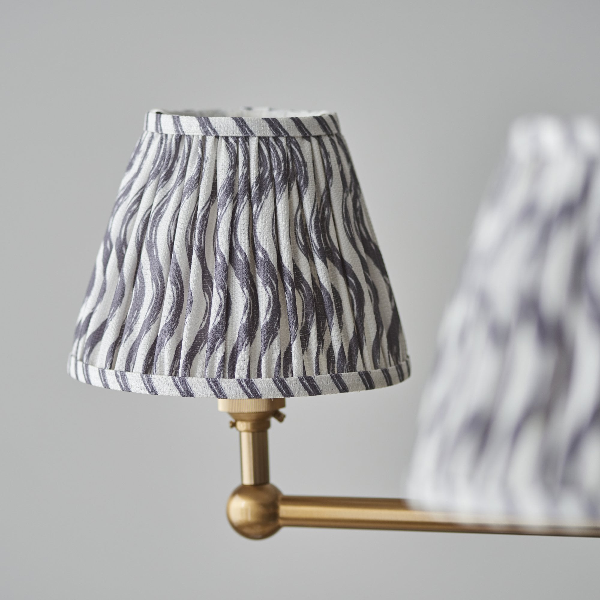 Endon Santiago Brushed Aged Brass 5 Light Pendant & Ripple 16cm Pearl Grey Shade