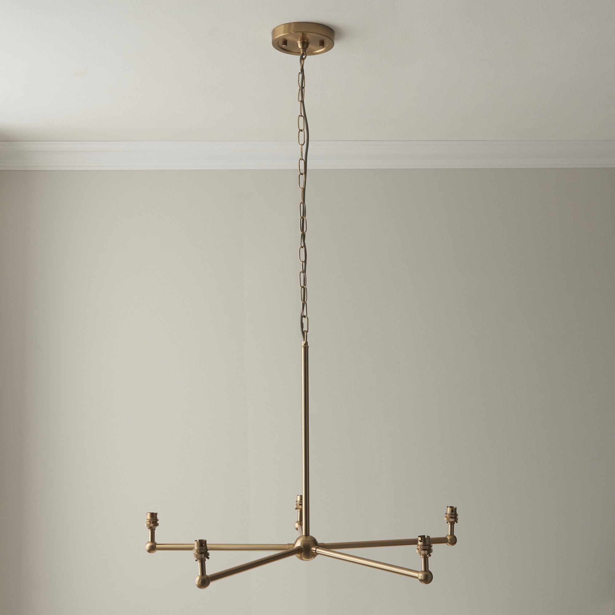 Endon Santiago Brushed Aged Brass 5 Light Pendant & Ikat 16cm Yellow & Jade Shade