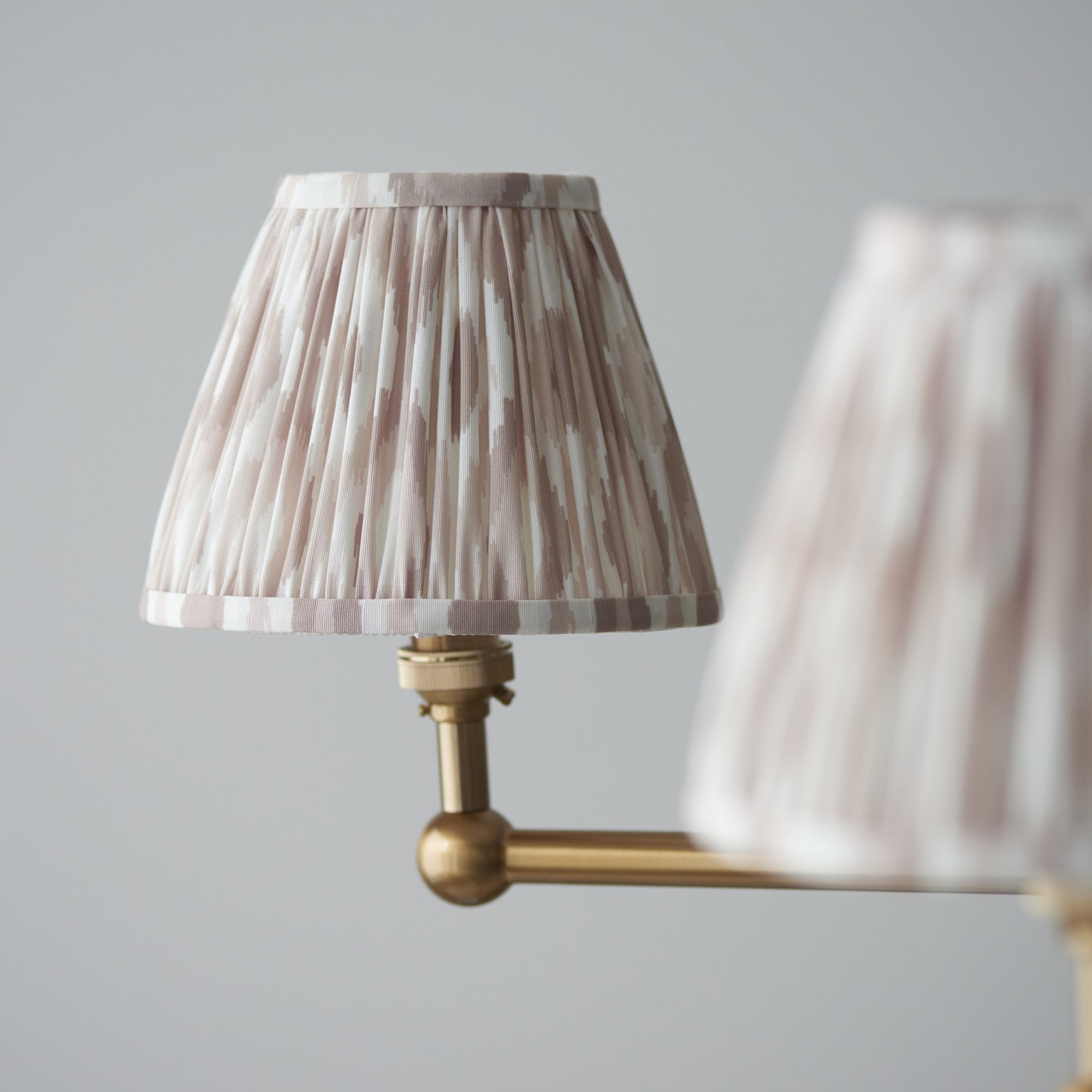 Endon Santiago Brushed Aged Brass 5 Light Pendant & Ikat 16cm Neutral Shade