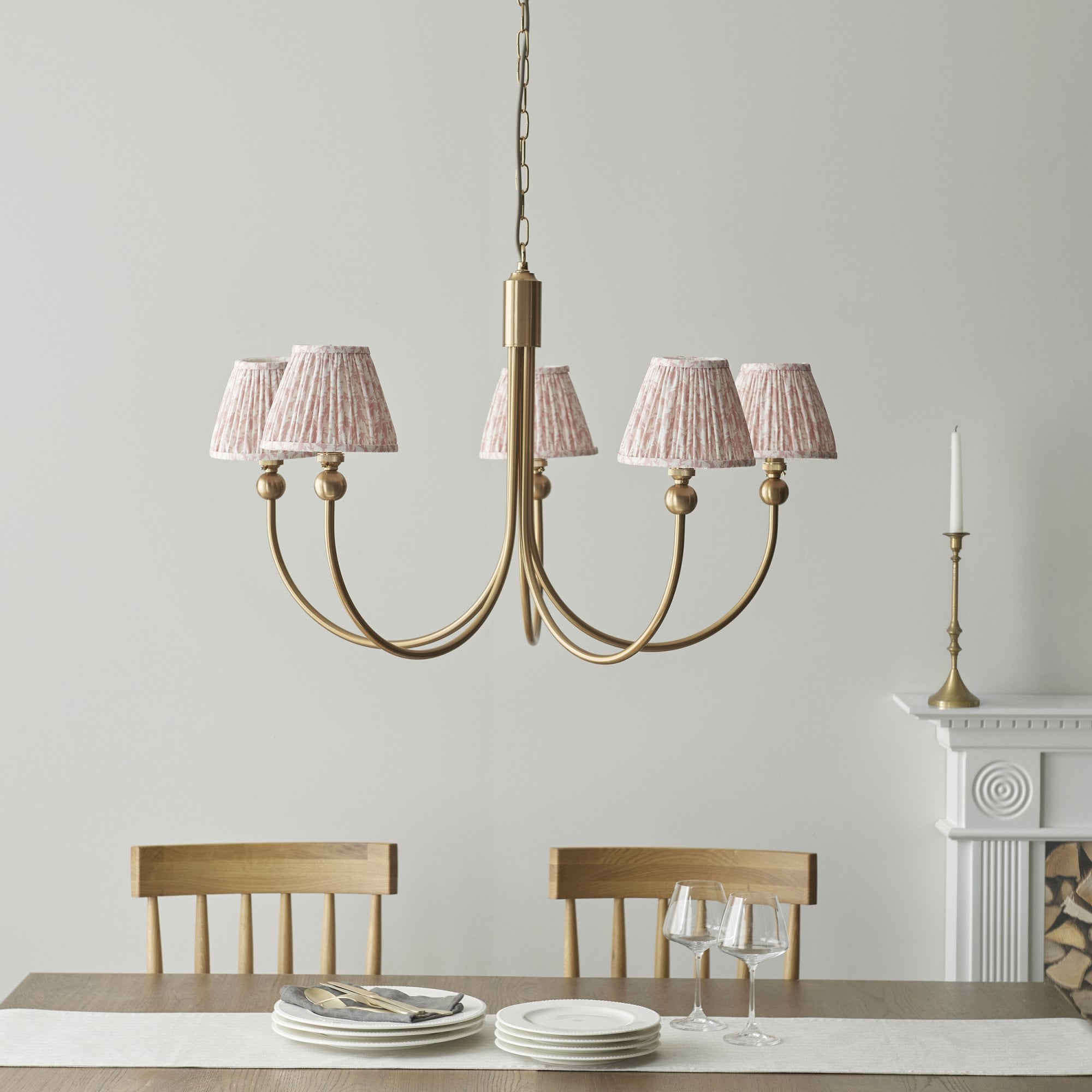 Endon Santiago Pendant & Leaf 16cm Peachy Keen Shade