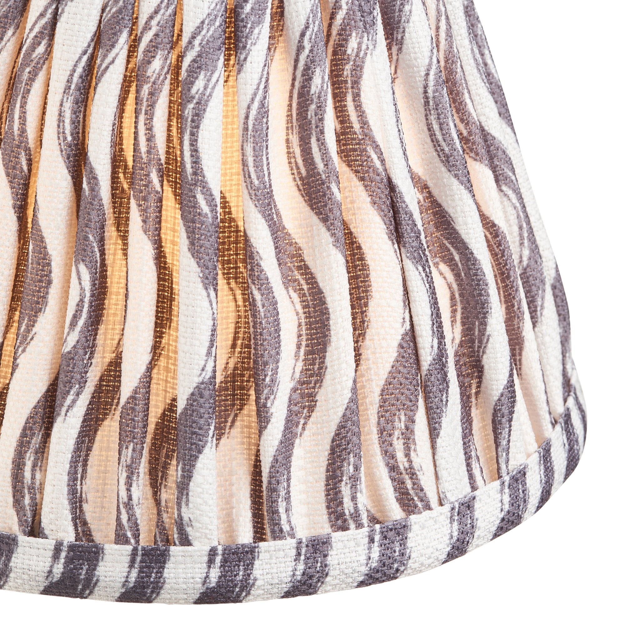 Endon Santiago Curved Brushed Aged Brass 5 Light Pendant & Ripple 16cm Pearl Grey Shade