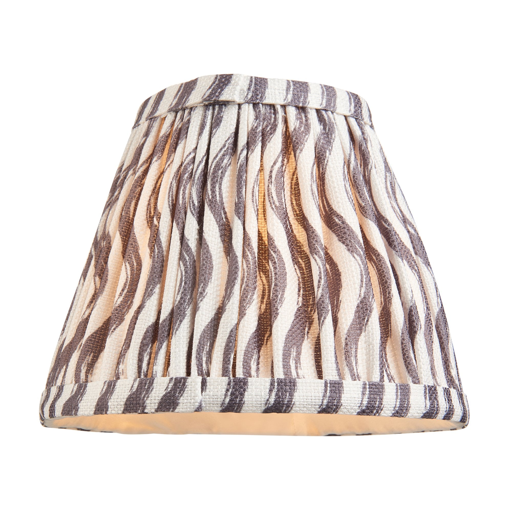 Endon Santiago Curved Brushed Aged Brass 5 Light Pendant & Ripple 16cm Pearl Grey Shade
