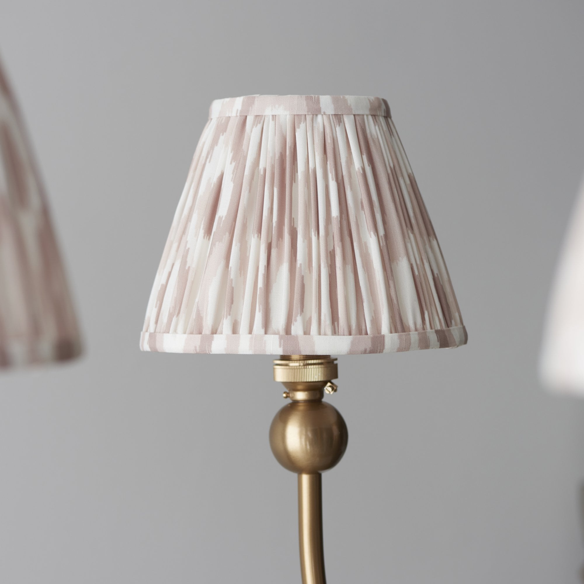 Endon Santiago Curved Brushed Aged Brass 5 Light Pendant & Ikat 16cm Neutral Shade