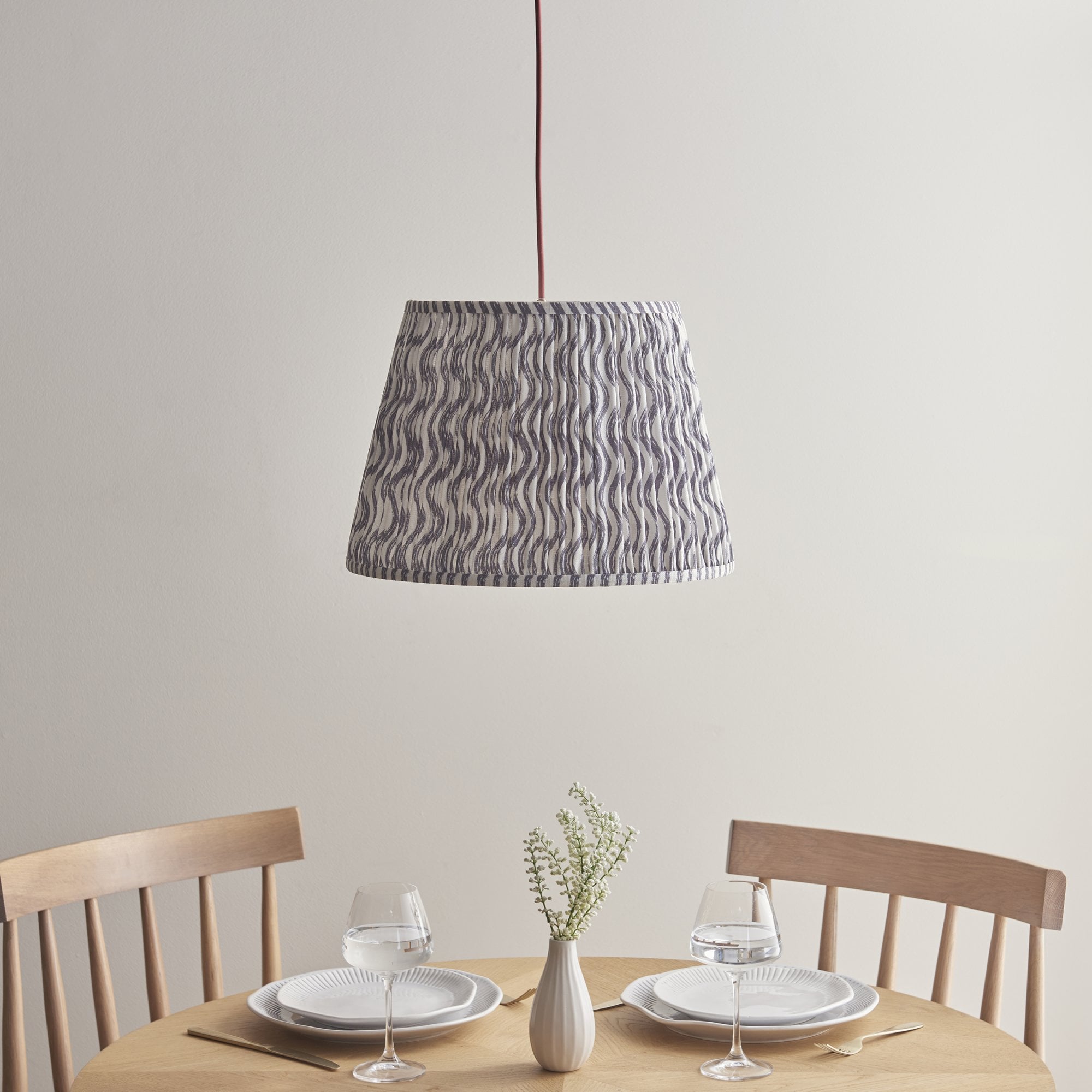 Endon Eltham Pendant & Ripple 40cm Pearl Grey Shade