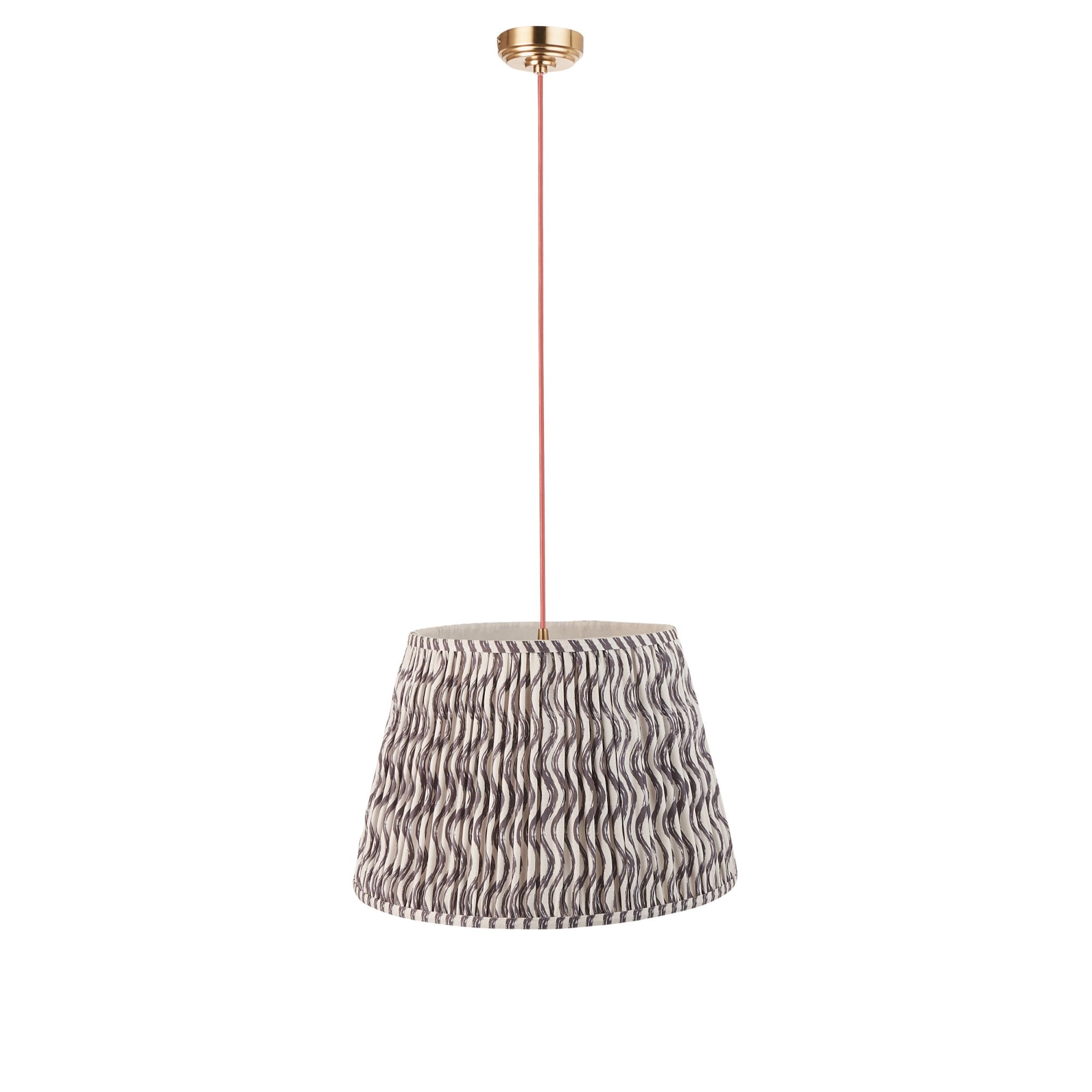 Endon Eltham Pendant & Ripple 40cm Pearl Grey Shade