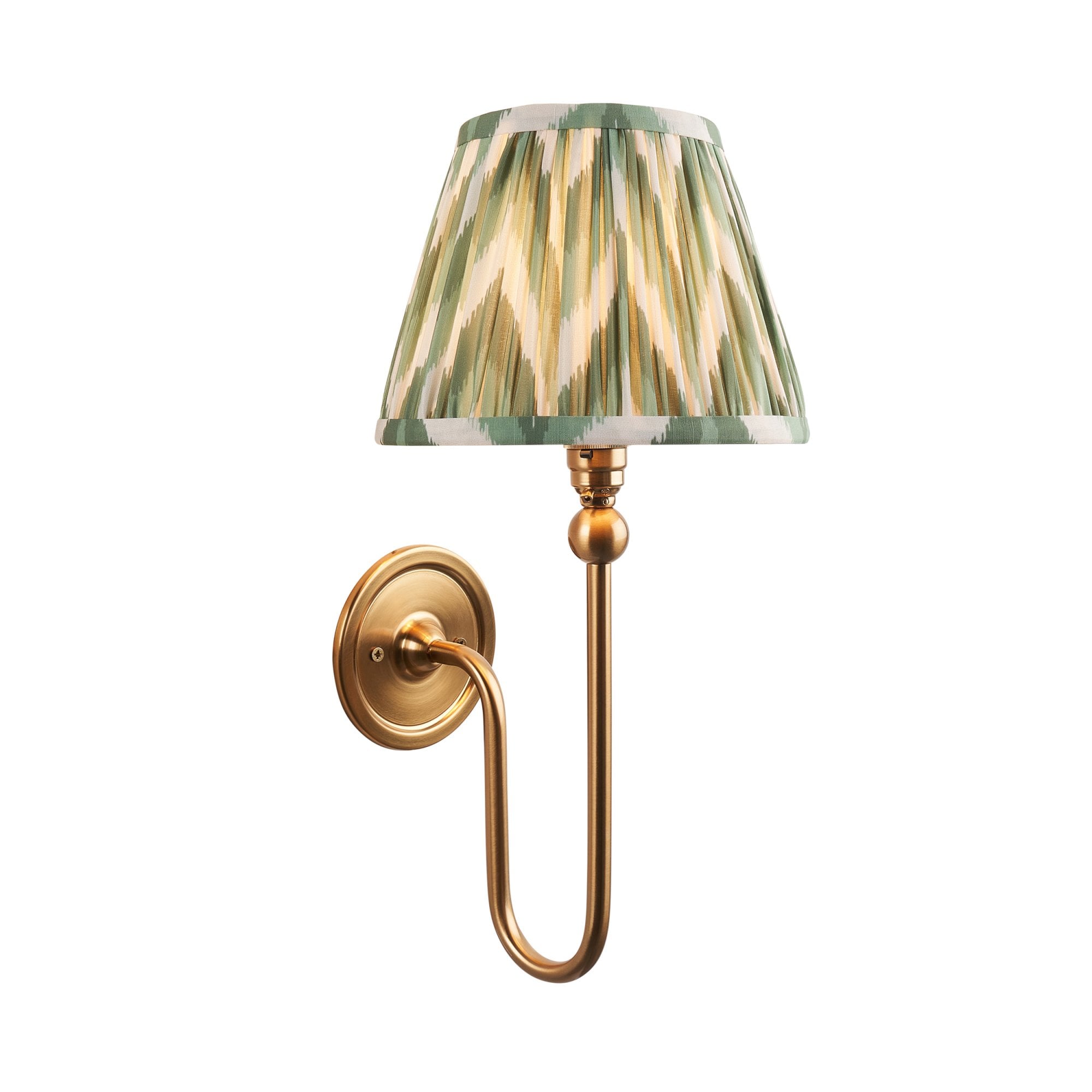 Endon Santiago Wall Light & Zigzag 20cm Cotswold Green Shade