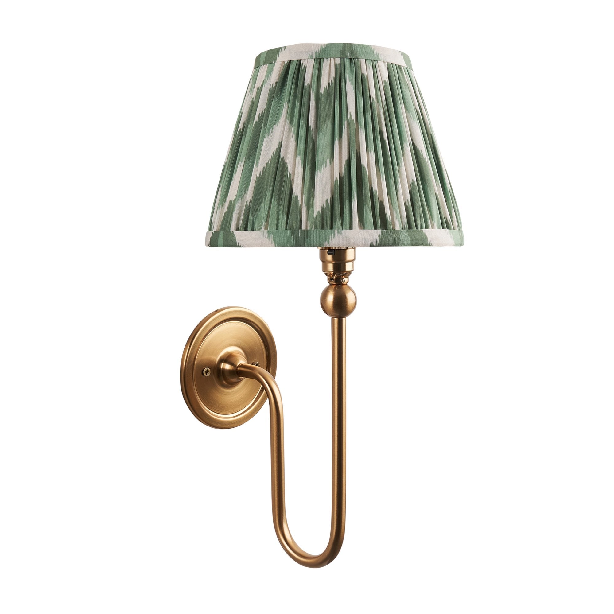 Endon Santiago Wall Light & Zigzag 20cm Cotswold Green Shade