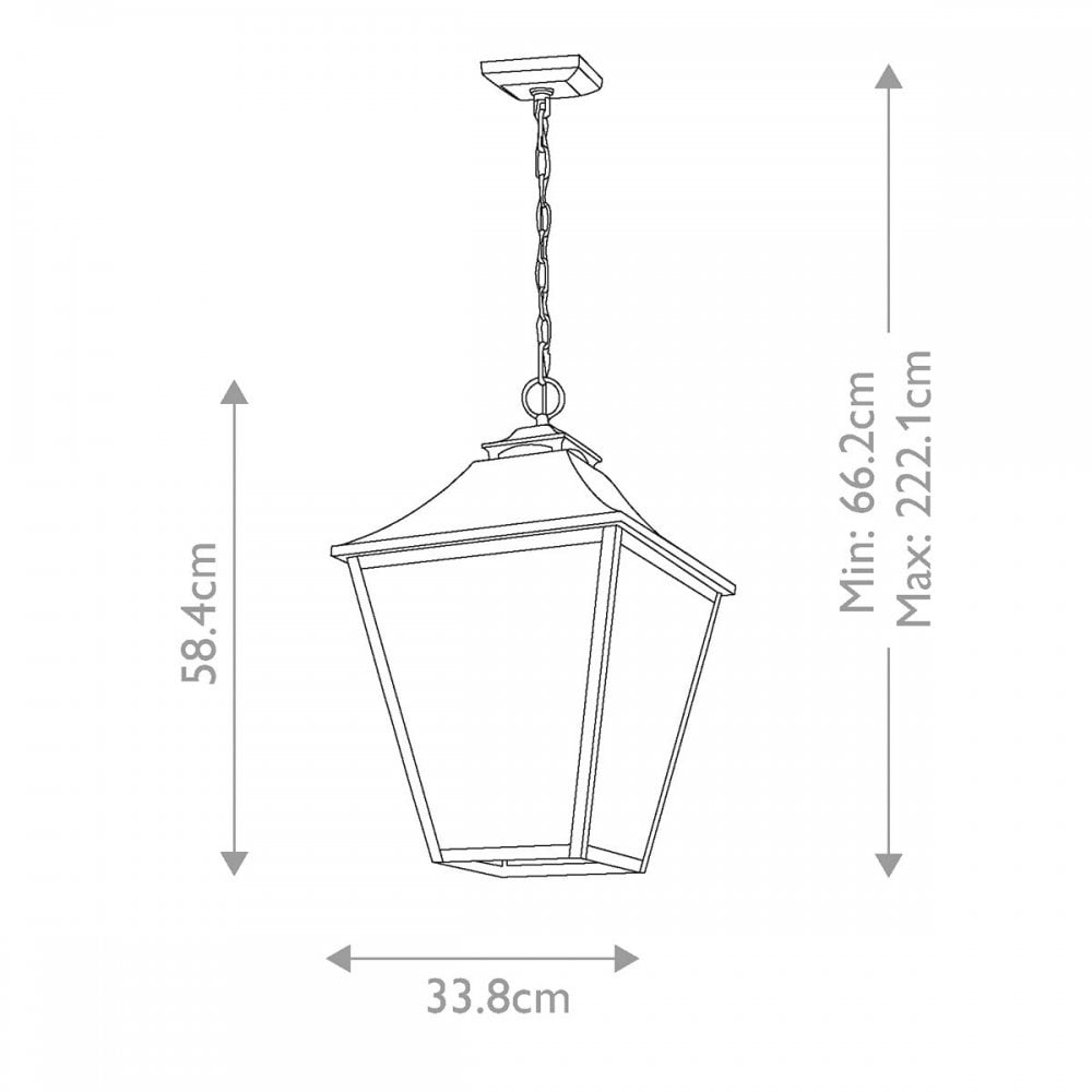 Feiss Galena 4 Light Chain Lantern - Sable