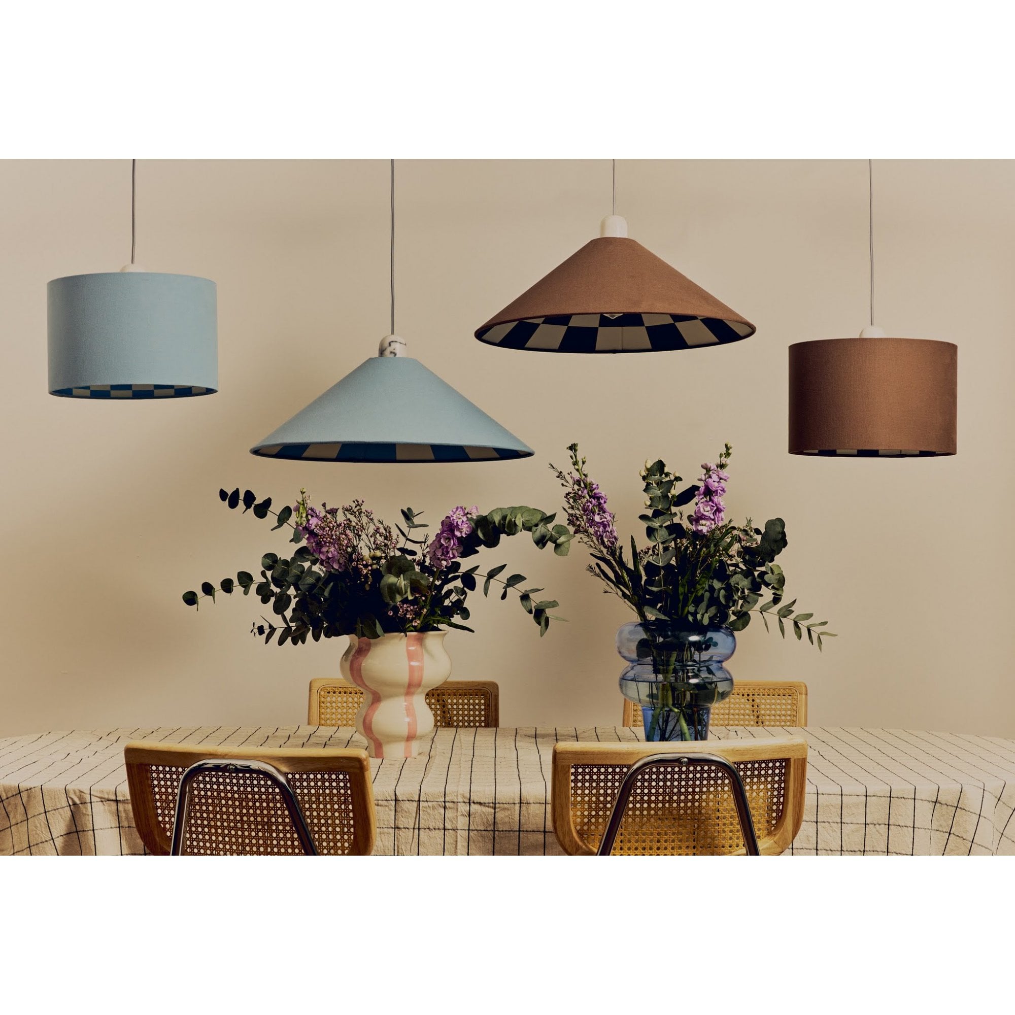 houseof. Checkered Drum Shade - Damson