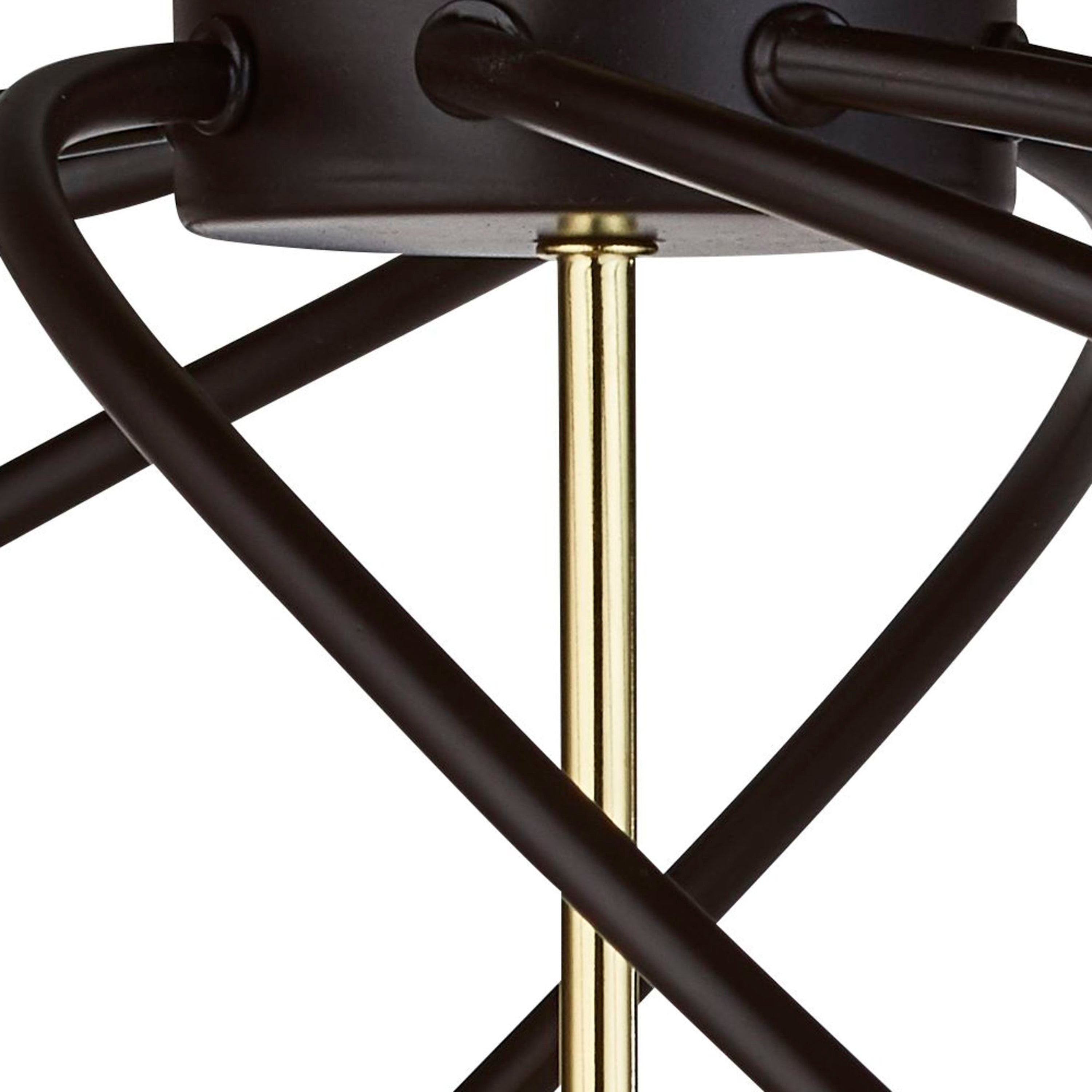 Searchlight Field 5 Light Pendant, Black/Gold
