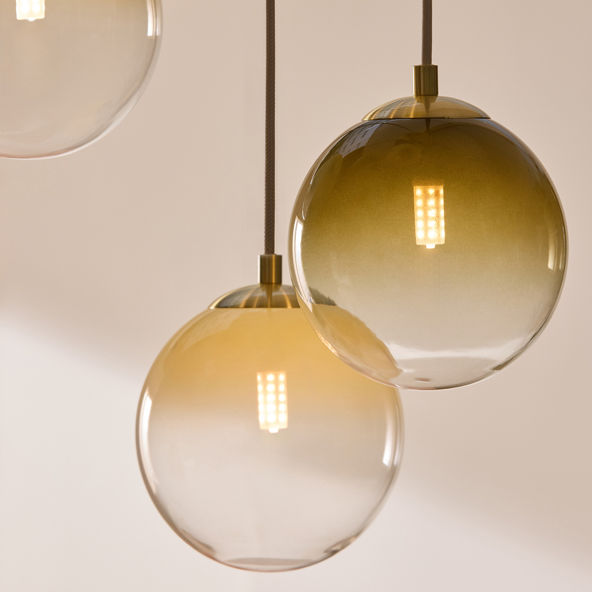 MADE.COM Globe 5 Light Ceiling Light - Brass & Green Ombre