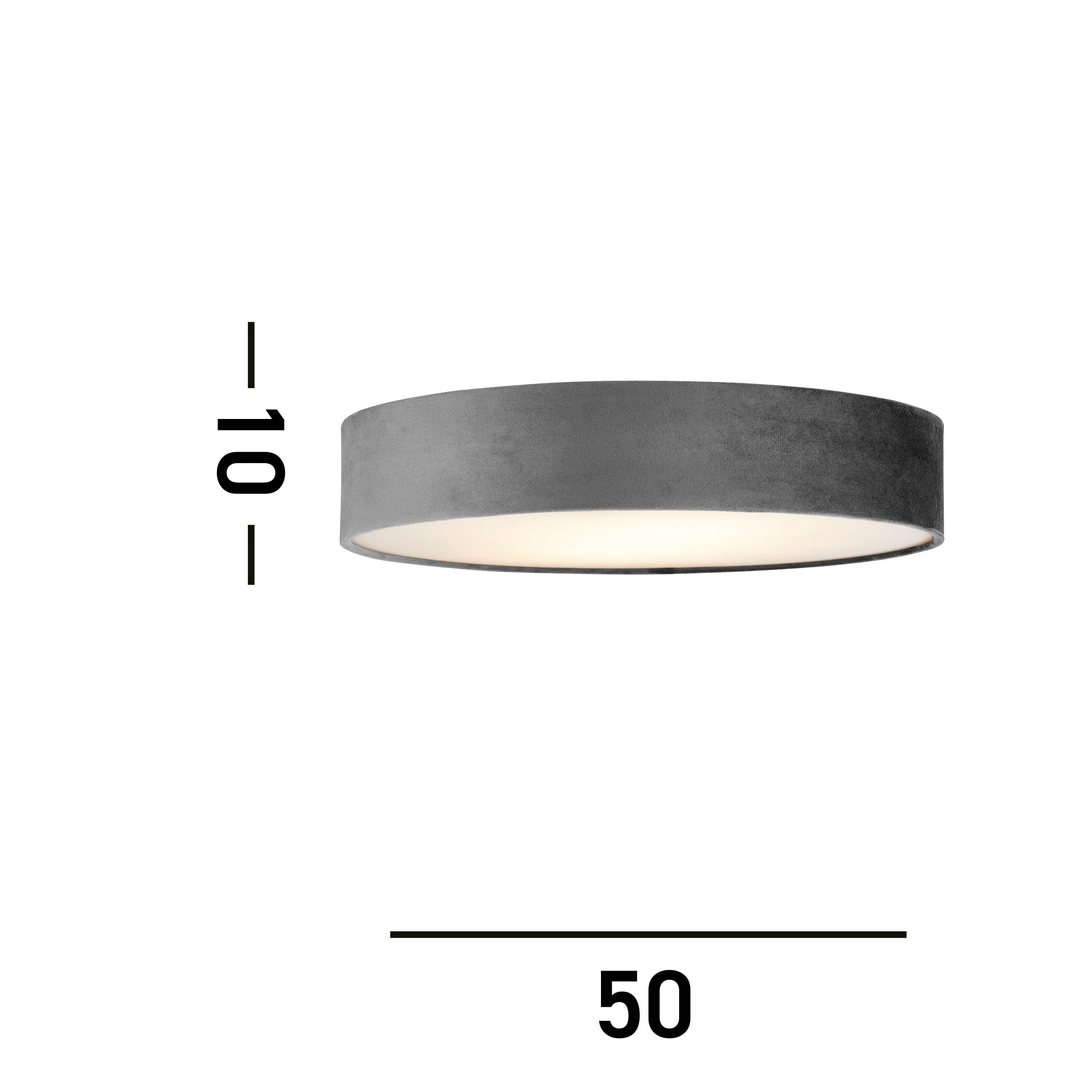 Searchlight David 3 Light Flush - Grey Velvet