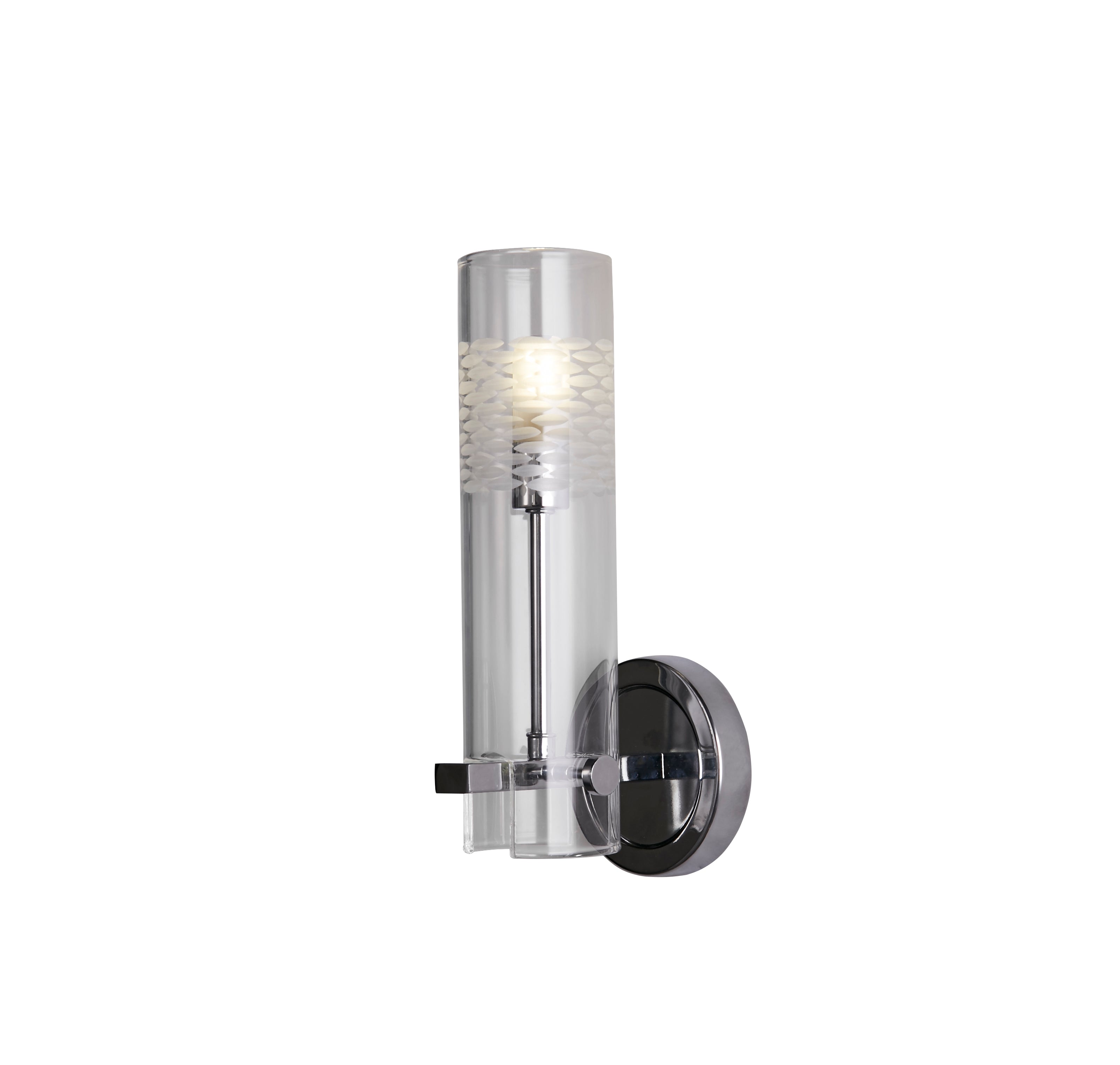 Searchlight Scholar Bathroom Wall Light - Chrome Metal & Clear Etched Glass