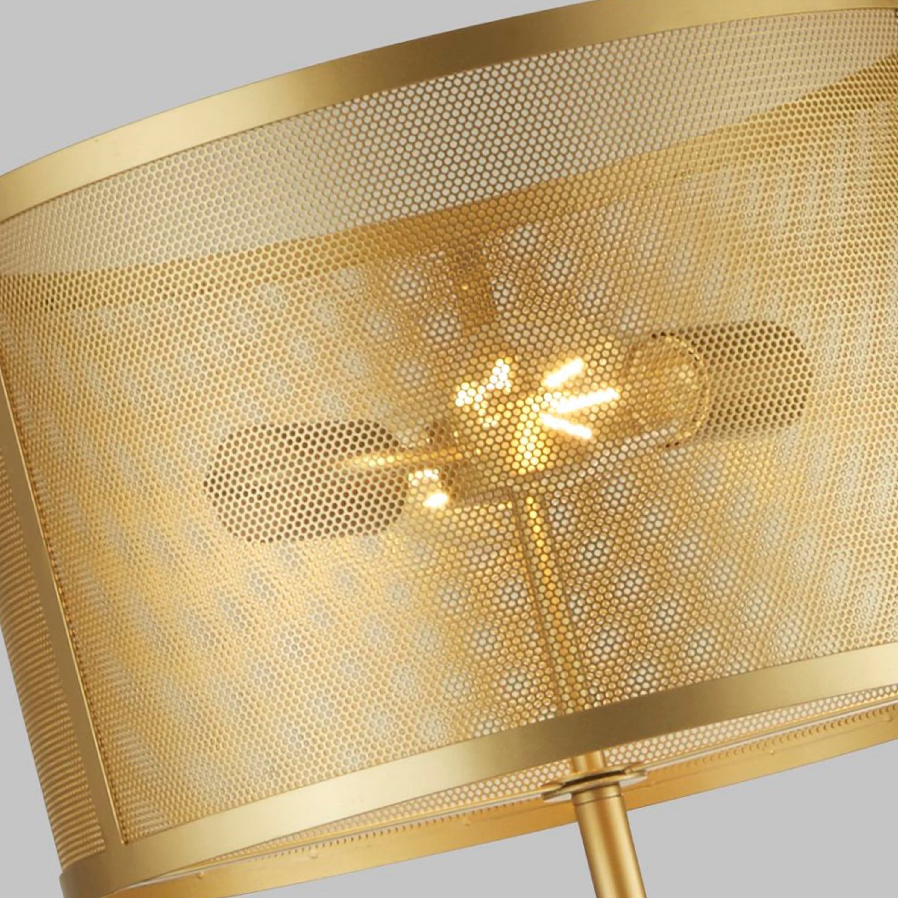 Searchlight Falkner 2 Light Floor Lamp, Matt Gold
