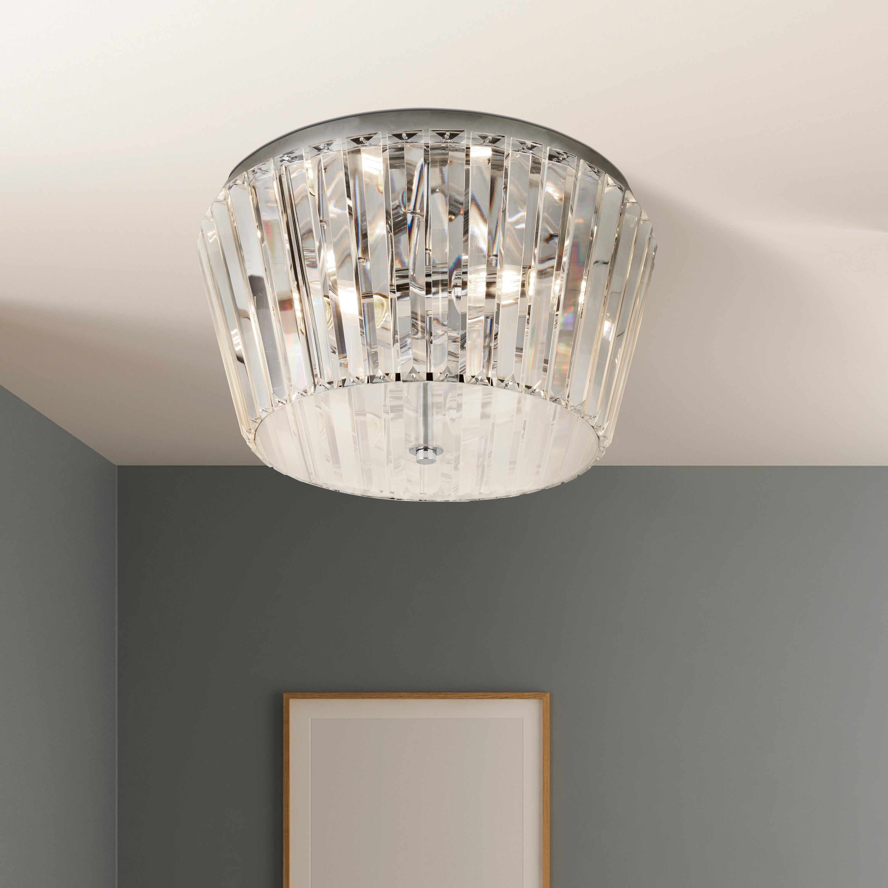 Searchlight Talton 3 Light Flush - Chrome