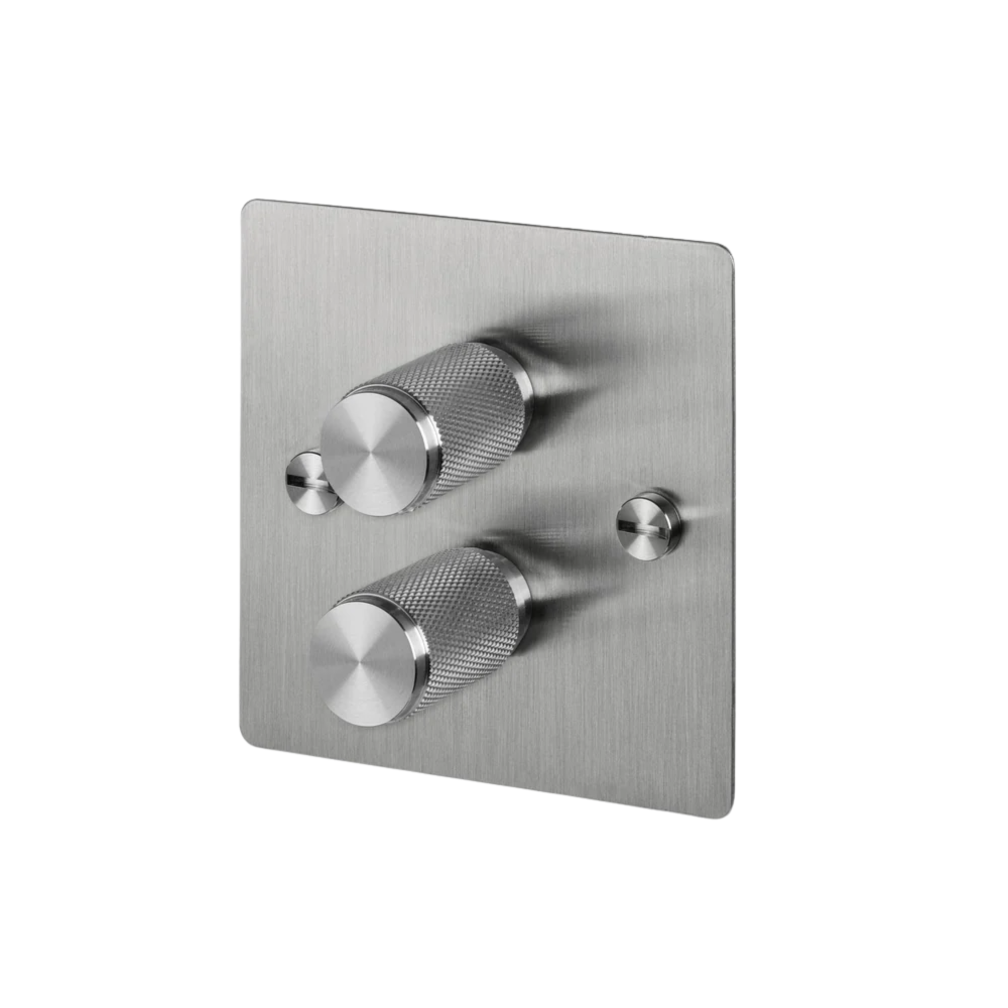 Buster + Punch 2G Dimmer Switch - Steel Back Plate & Cross Knurl Pattern