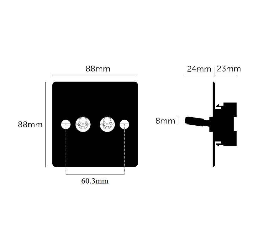 Buster + Punch 2G Toggle Switch 2-Way - Linear Knurl