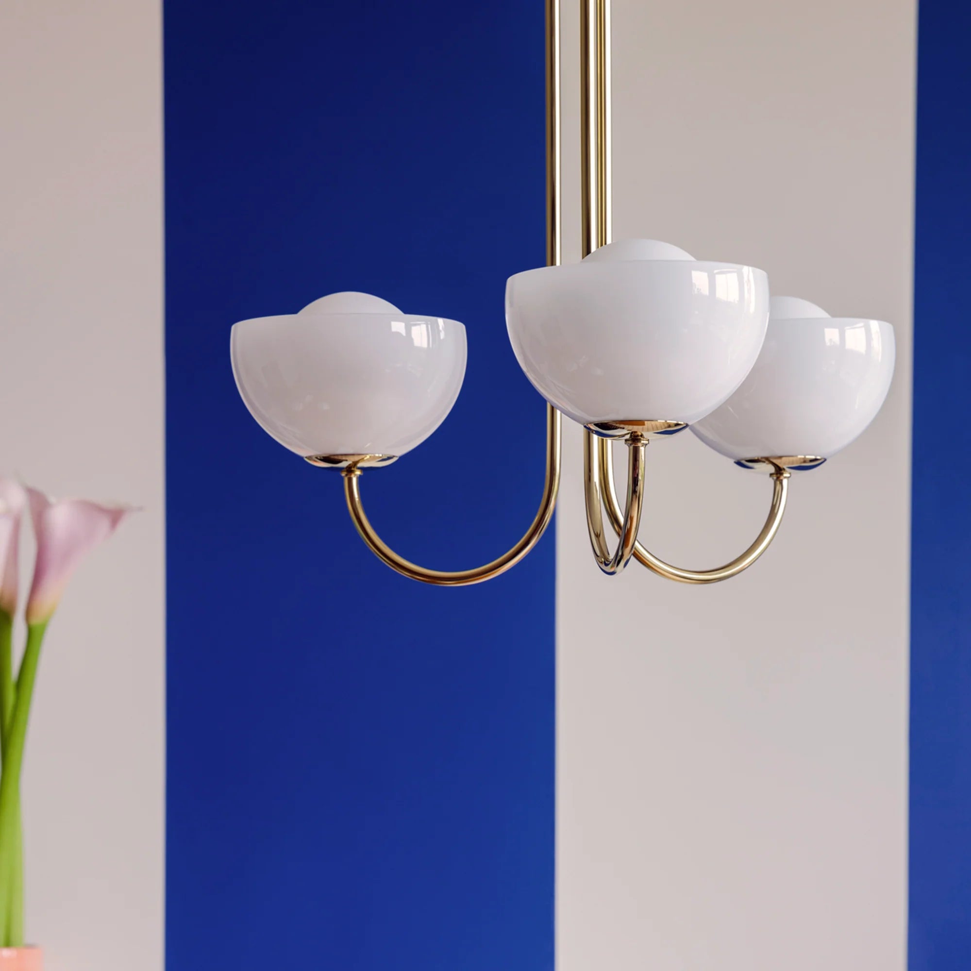 houseof. Dome 3 Light Ceiling Pendant - Brass