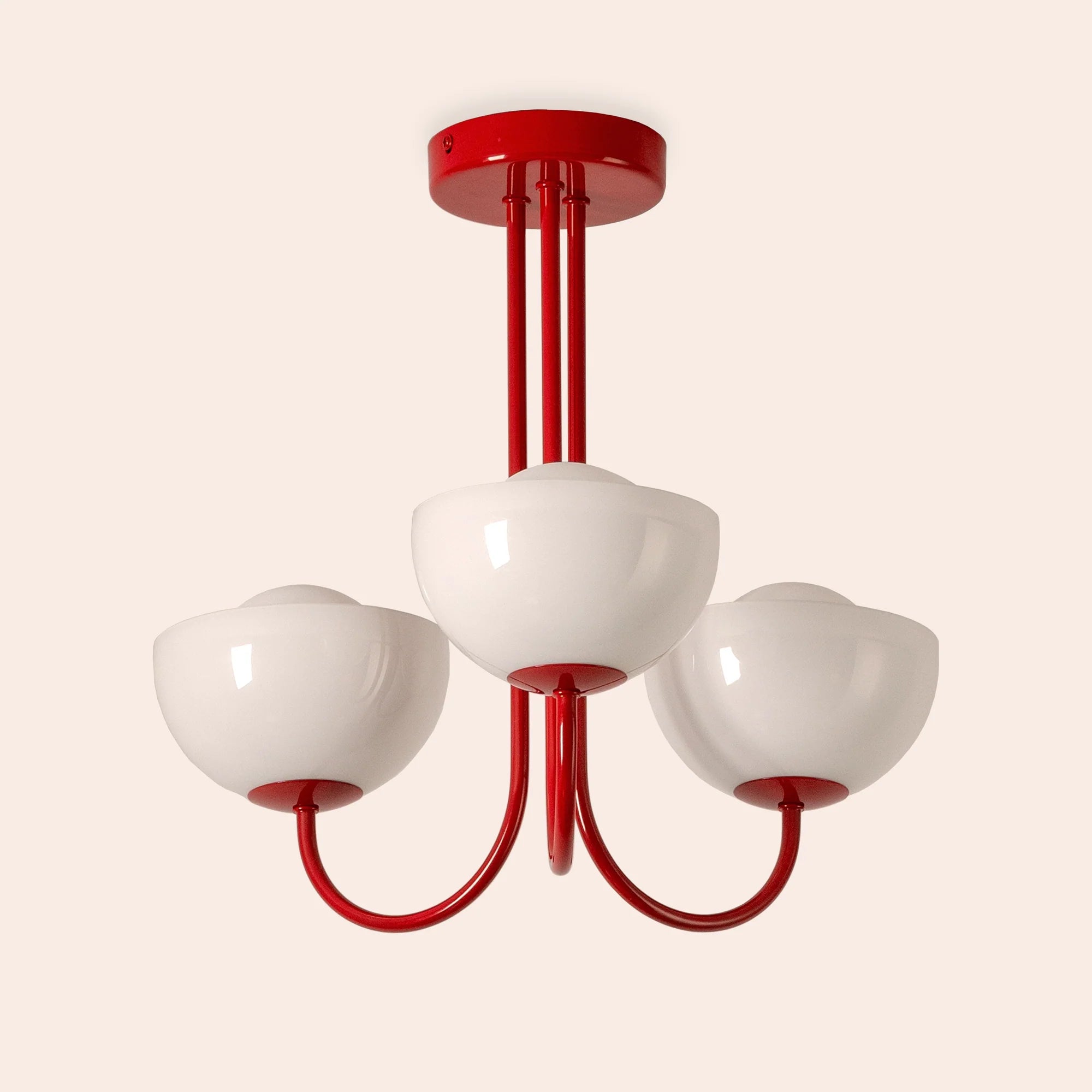 houseof. Dome 3 Light Ceiling Pendant - Jam Red