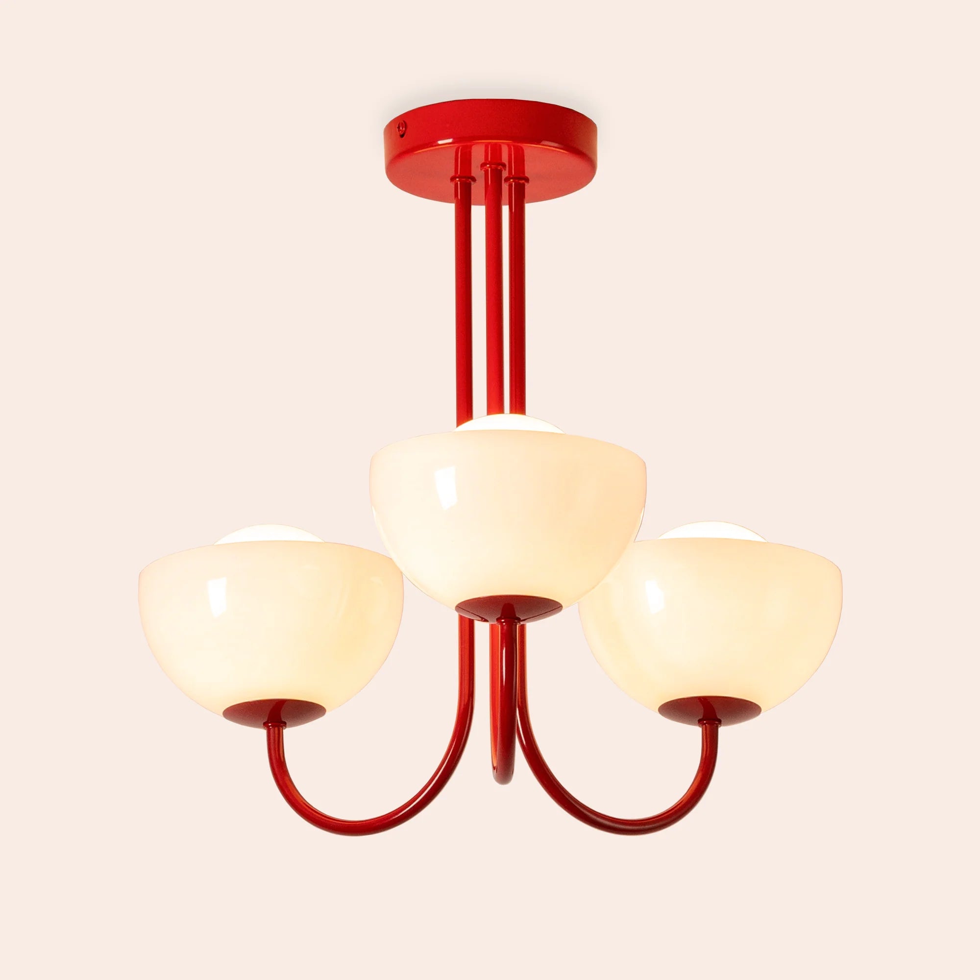 houseof. Dome 3 Light Ceiling Pendant - Jam Red