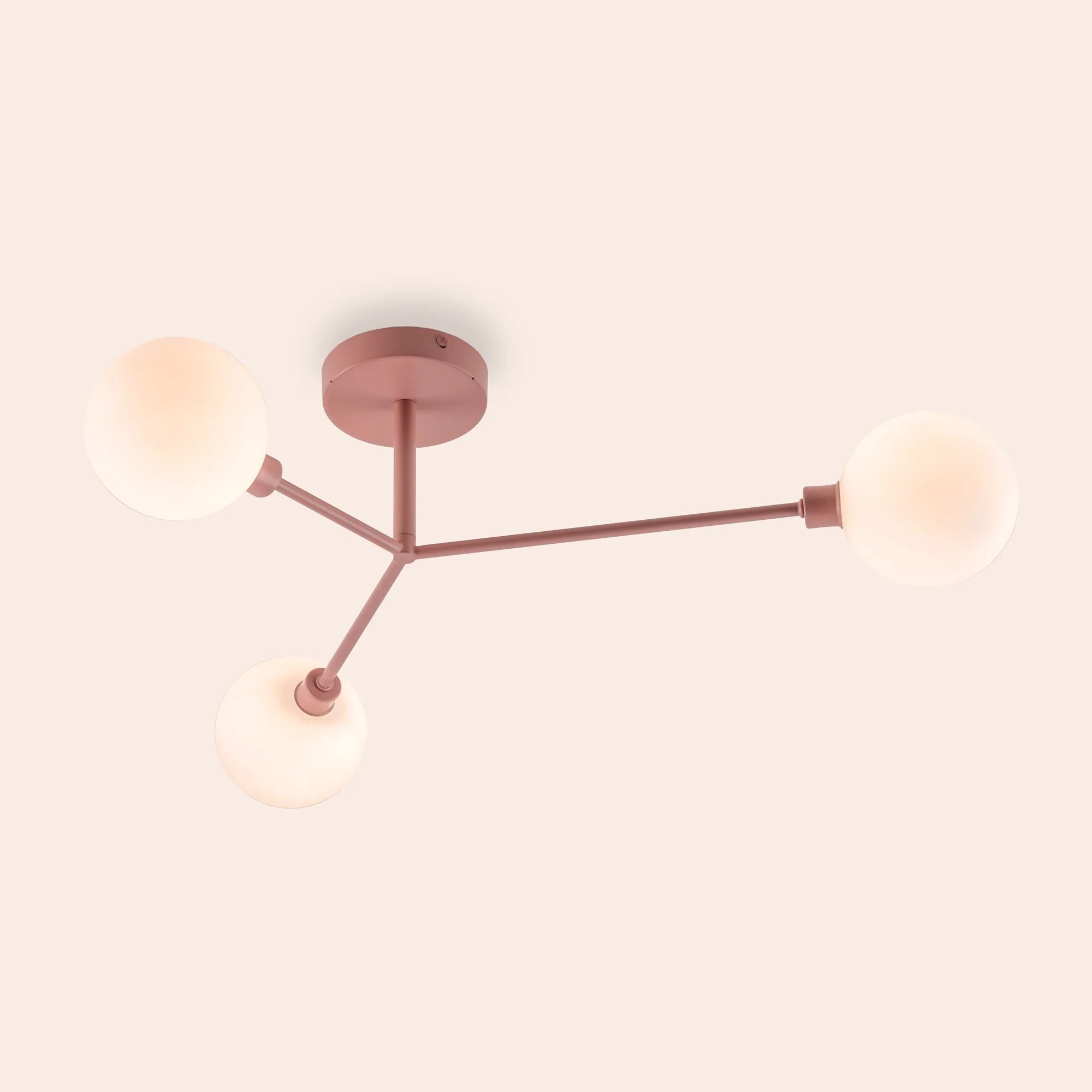 houseof. Flush 3 Light Ceiling Light - Pink