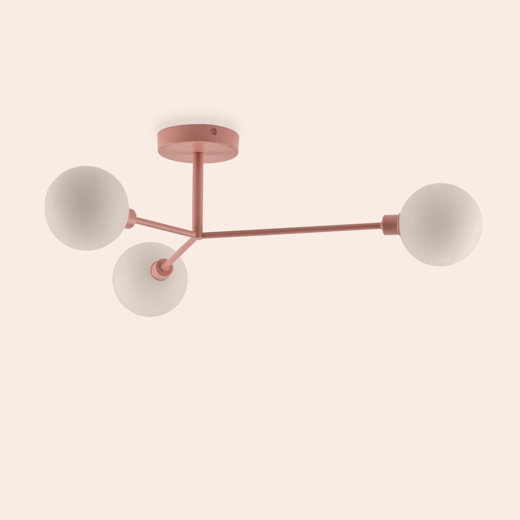 houseof. Flush 3 Light Ceiling Light - Pink