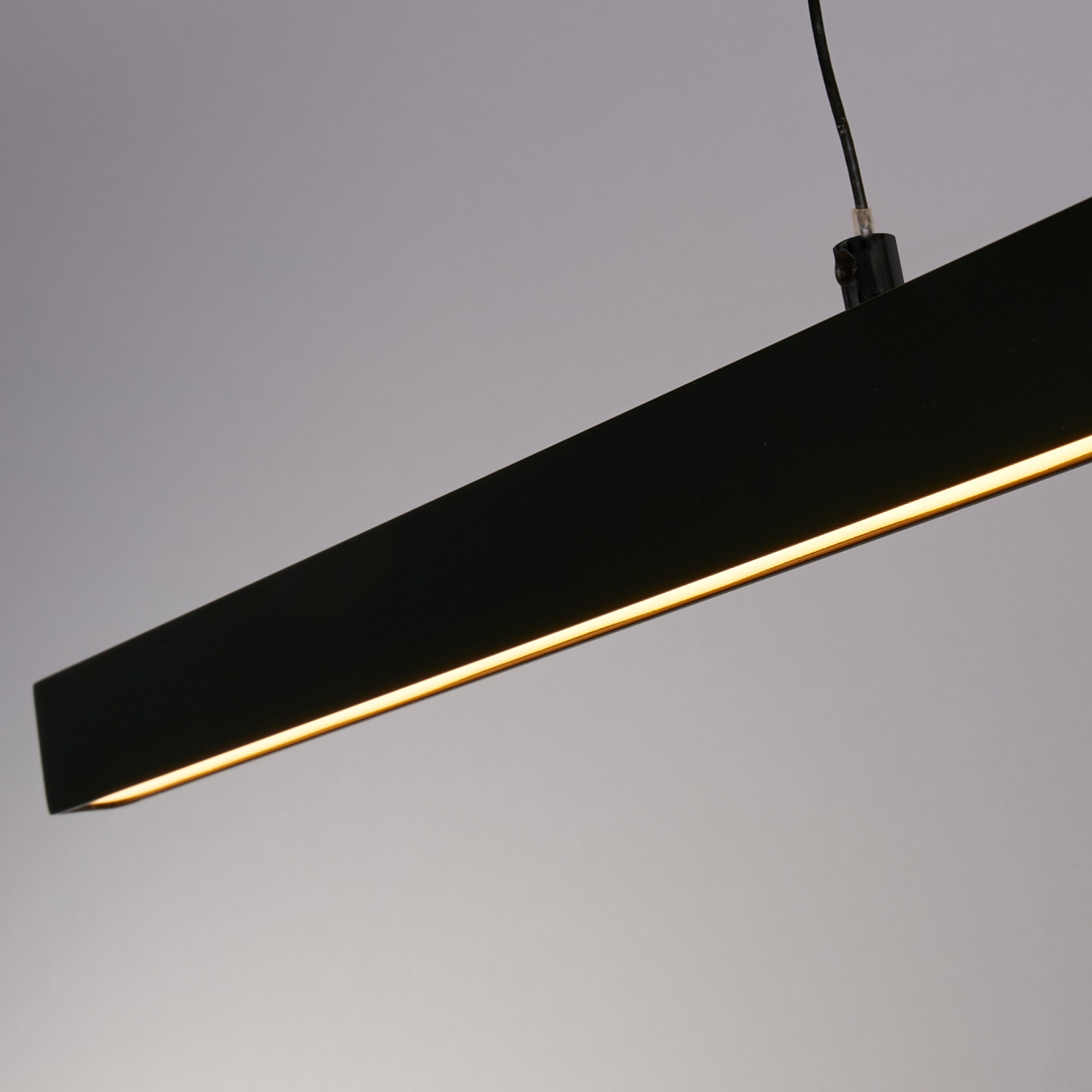 Searchlight Lance Linear Gesture Control Pendant - Black Metal & Opal Acrylic