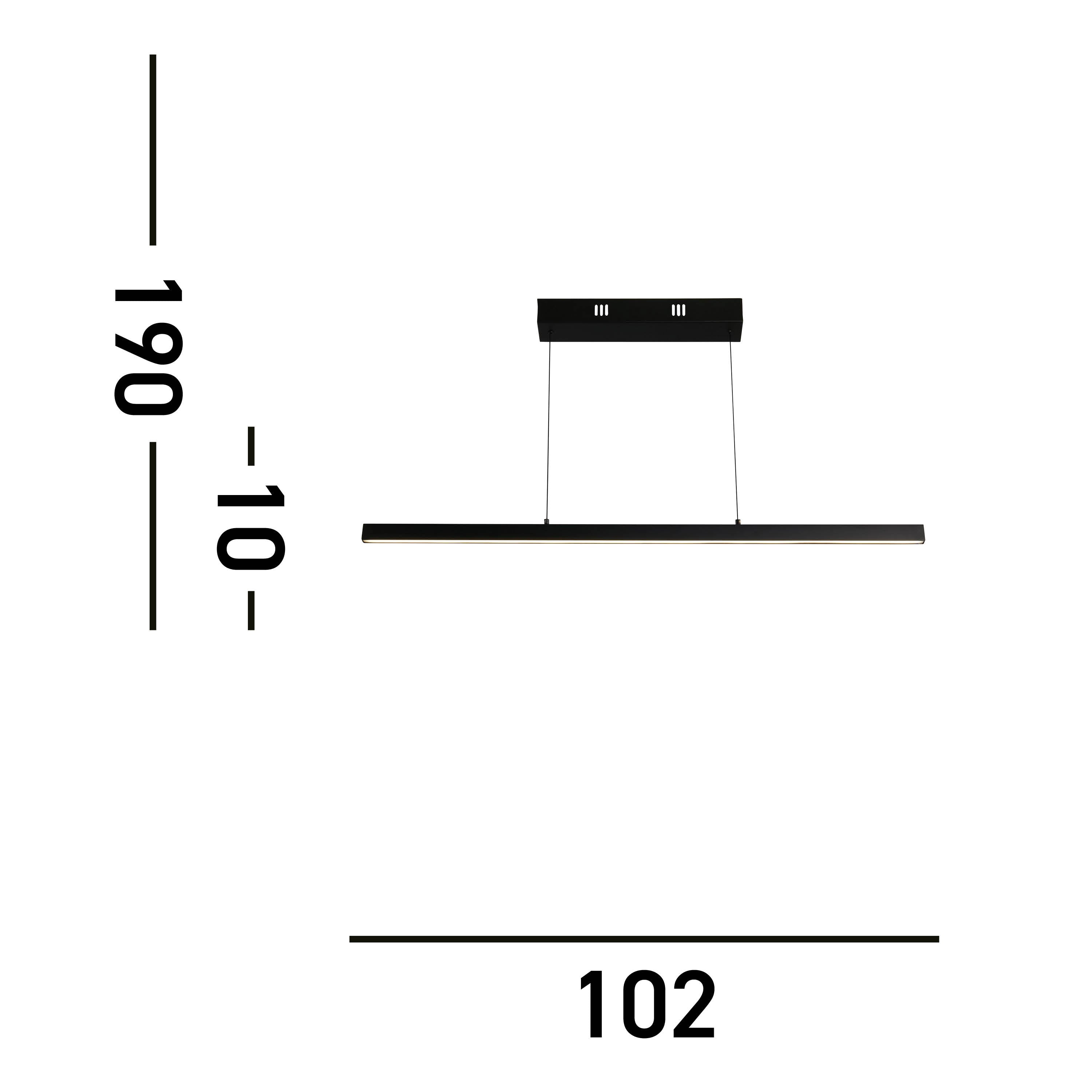 Searchlight Lance Linear Gesture Control Pendant - Black Metal & Opal Acrylic