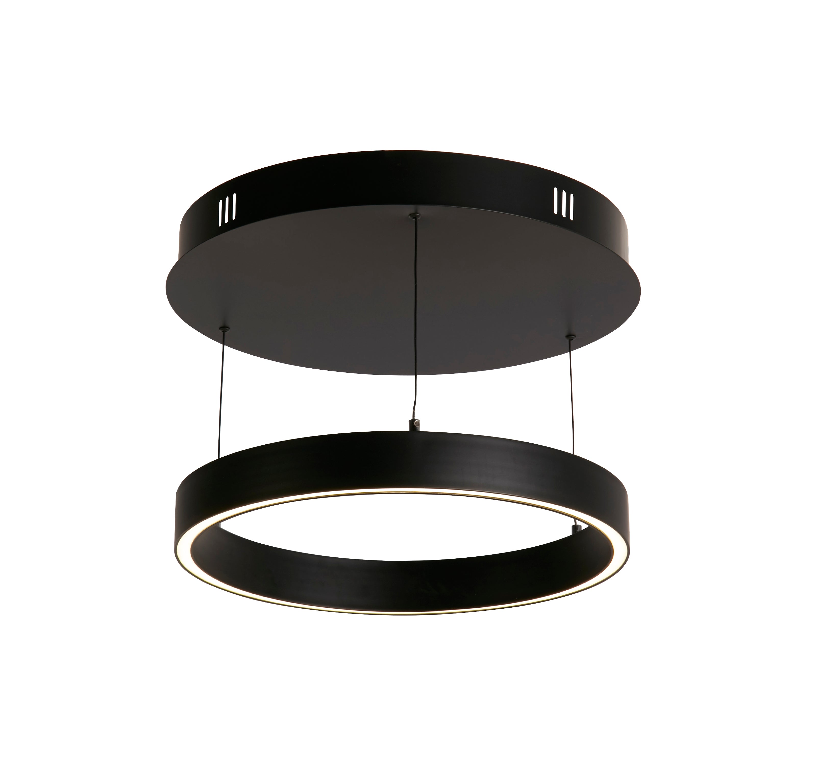 Searchlight Lance 440mm Gesture Control Pendant - Black Metal & Opal Acrylic
