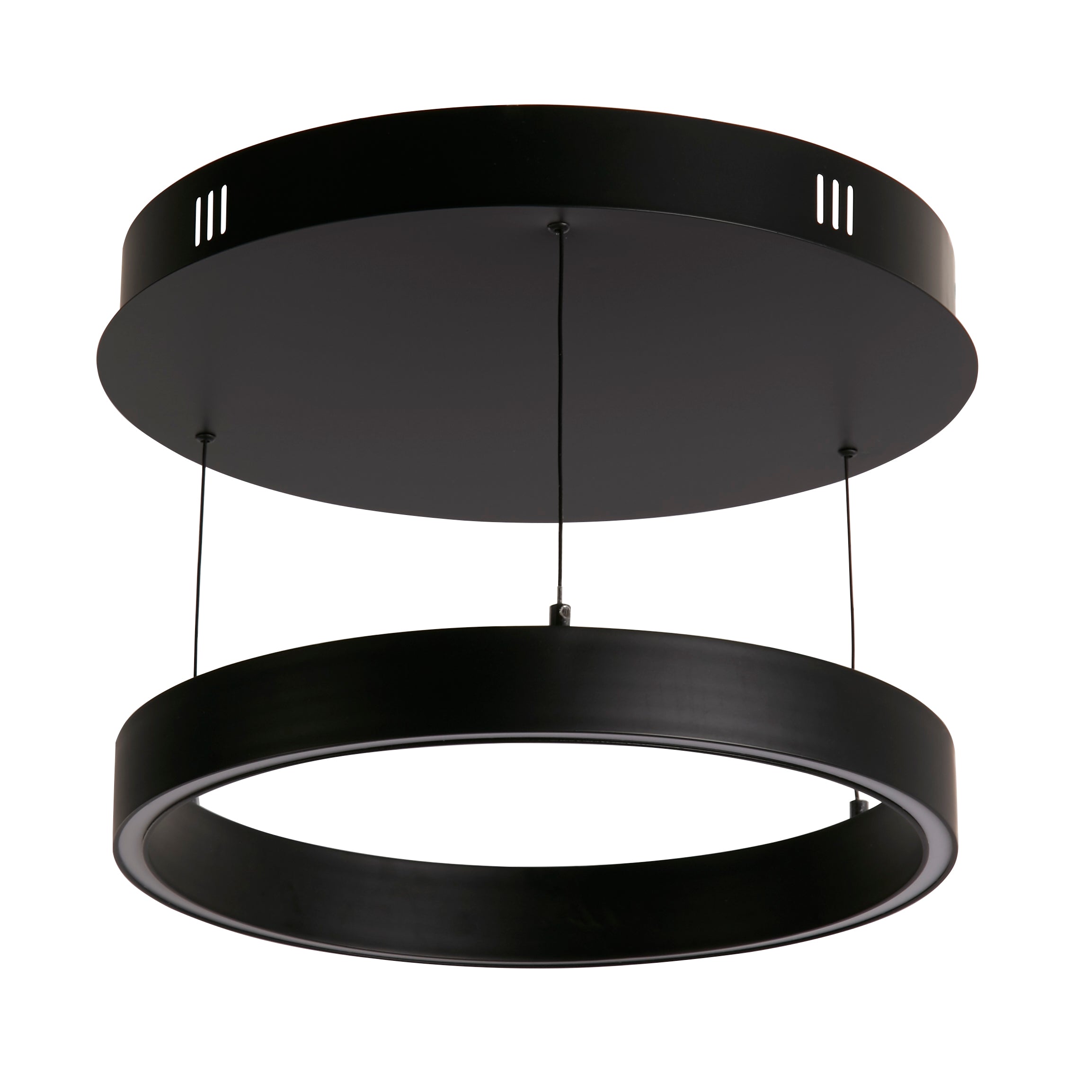 Searchlight Lance 440mm Gesture Control Pendant - Black Metal & Opal Acrylic