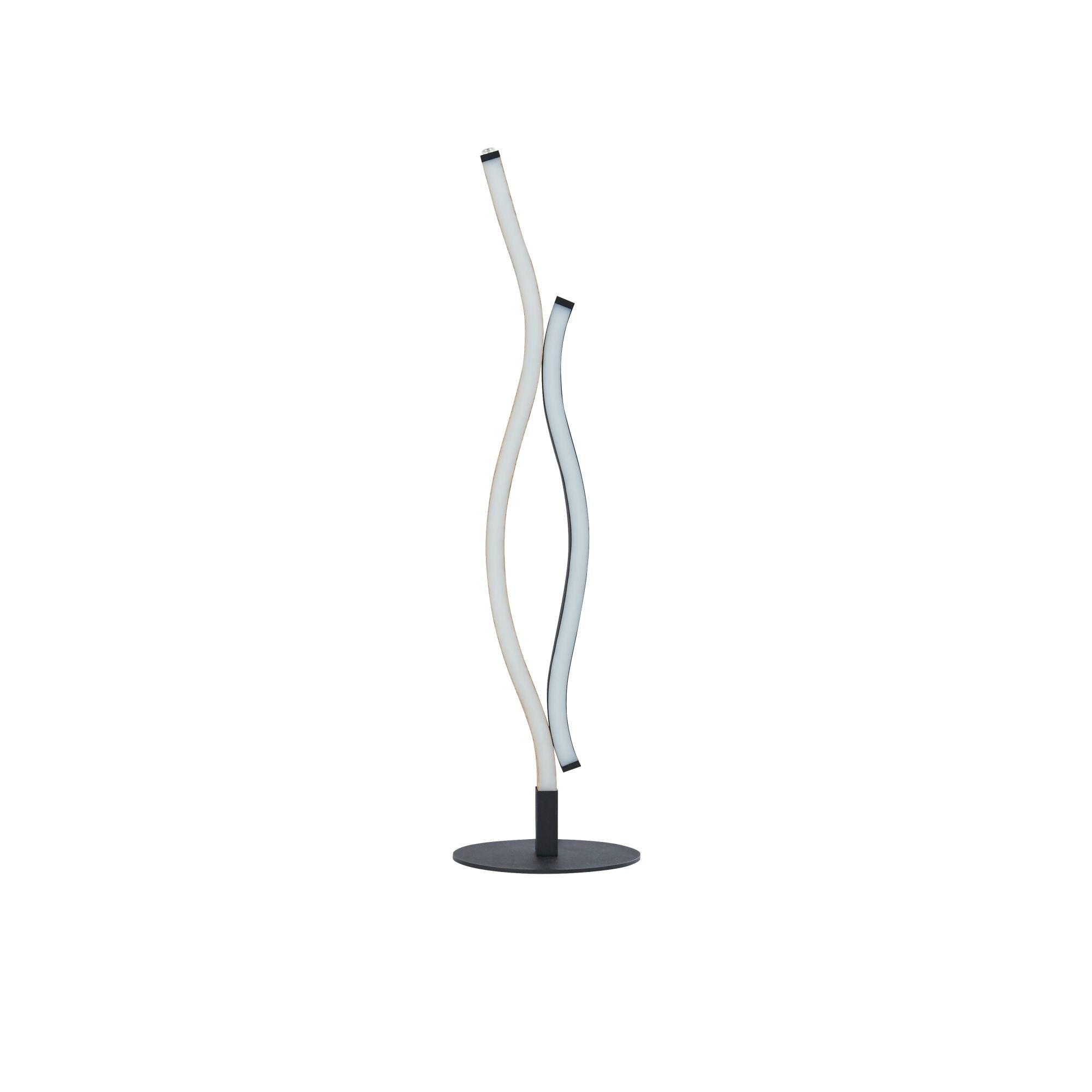 Searchlight Belmont Swirl LED Table Lamp - Black With Wood Effect