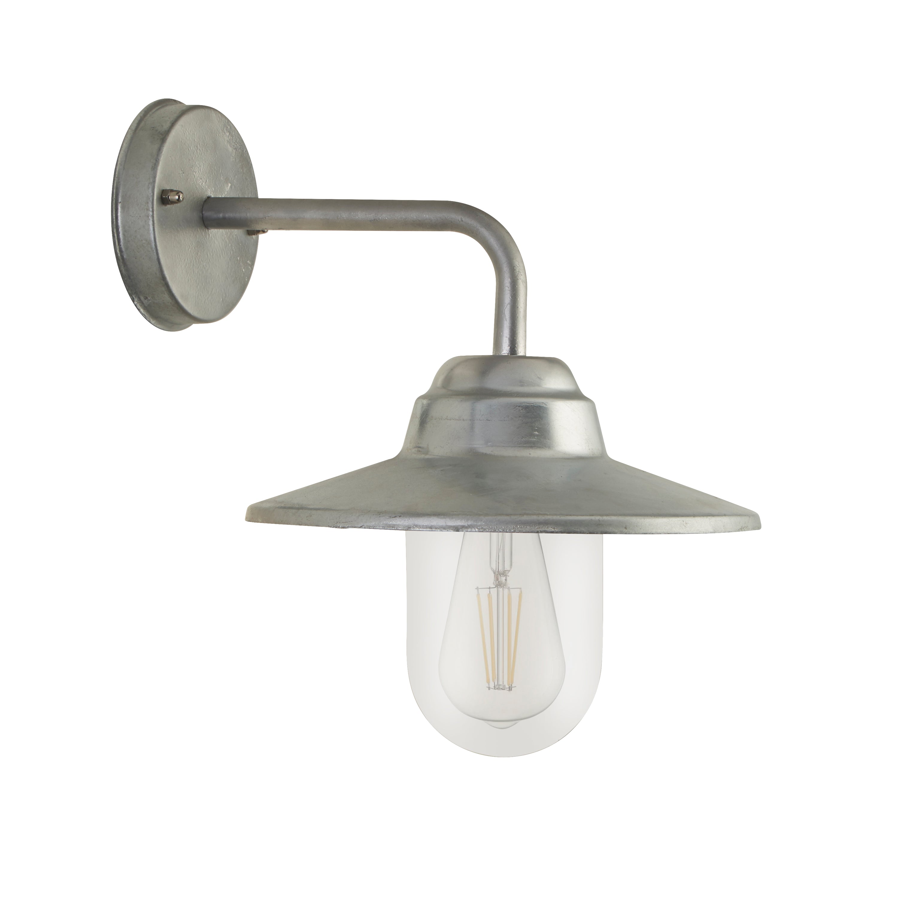 Searchlight Tarlton Outdoor Wall Light - Galvanised Metal & Clear Glass