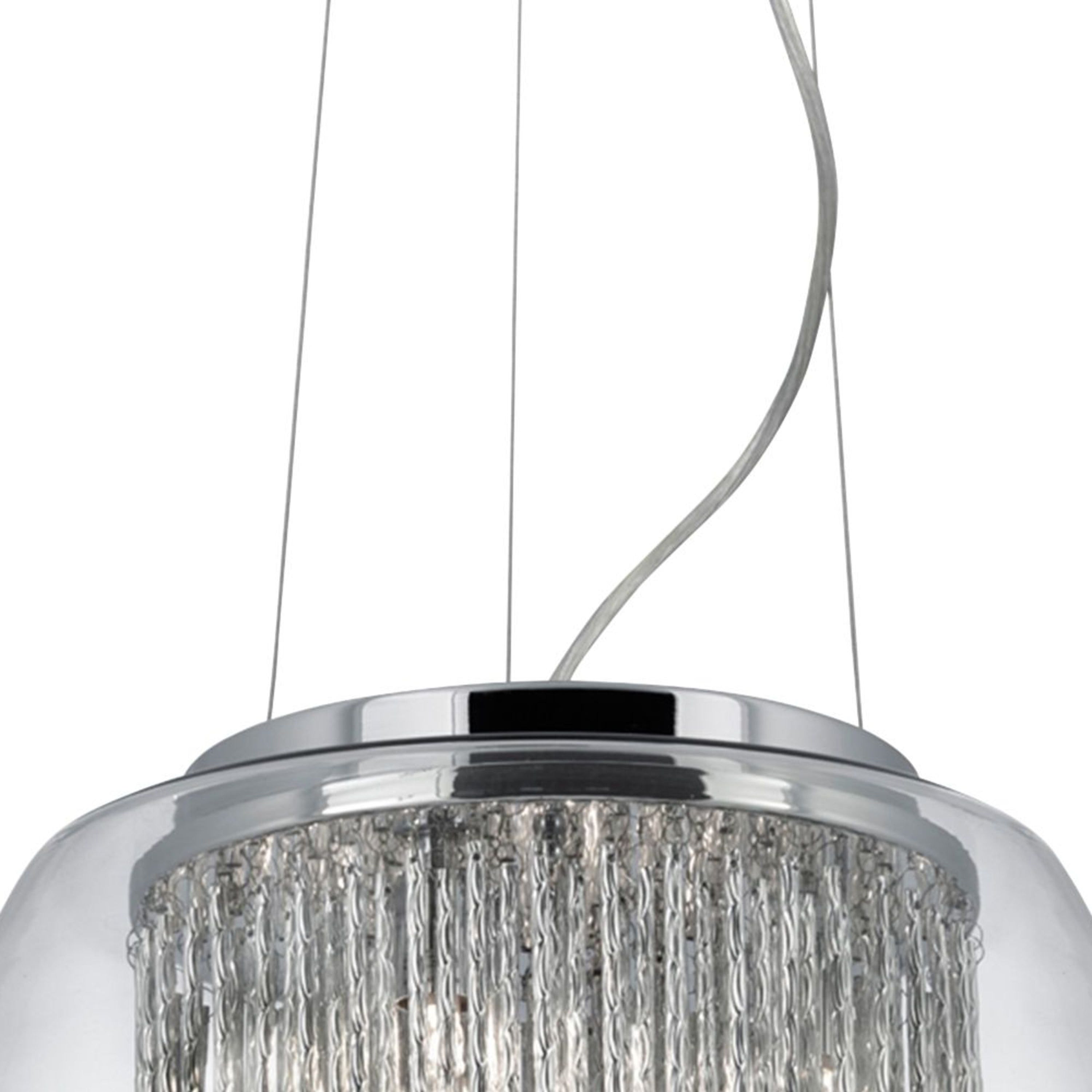 Searchlight Chandos Clear Glass Shade 4 Light Fitting With Aluminium Spiral Tubes