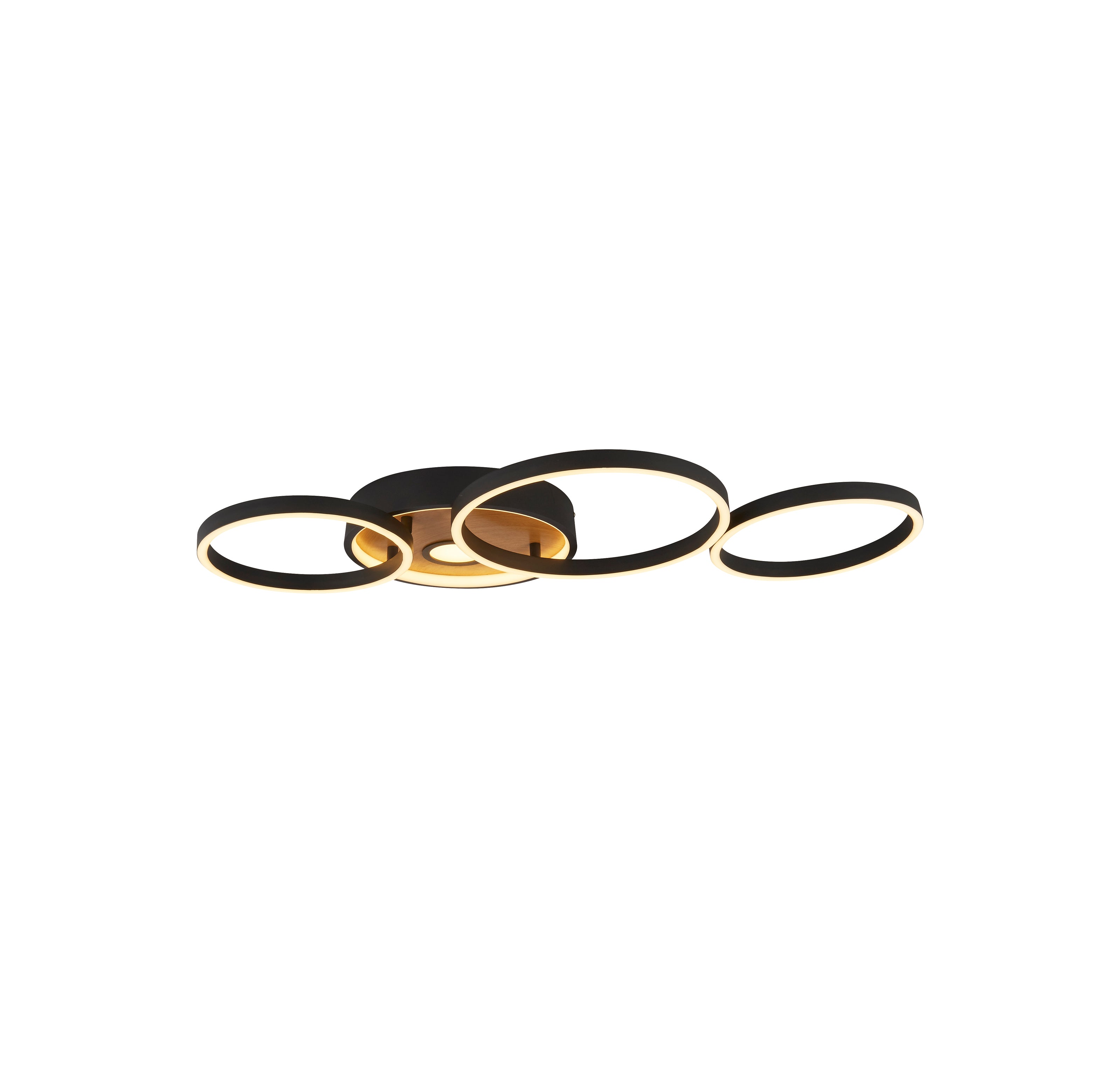 Searchlight Chambers Flush - Black Metal & Wood