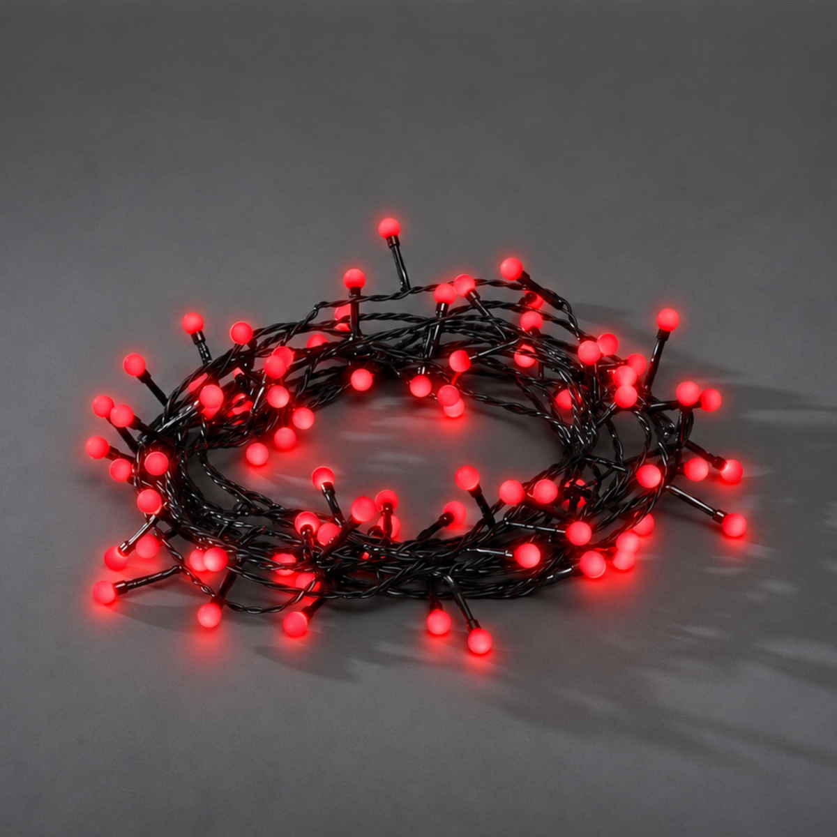 Konstsmide Christmas 6.32m Cherry Light Set - 80 LED - Red - Dimmable - Clearance