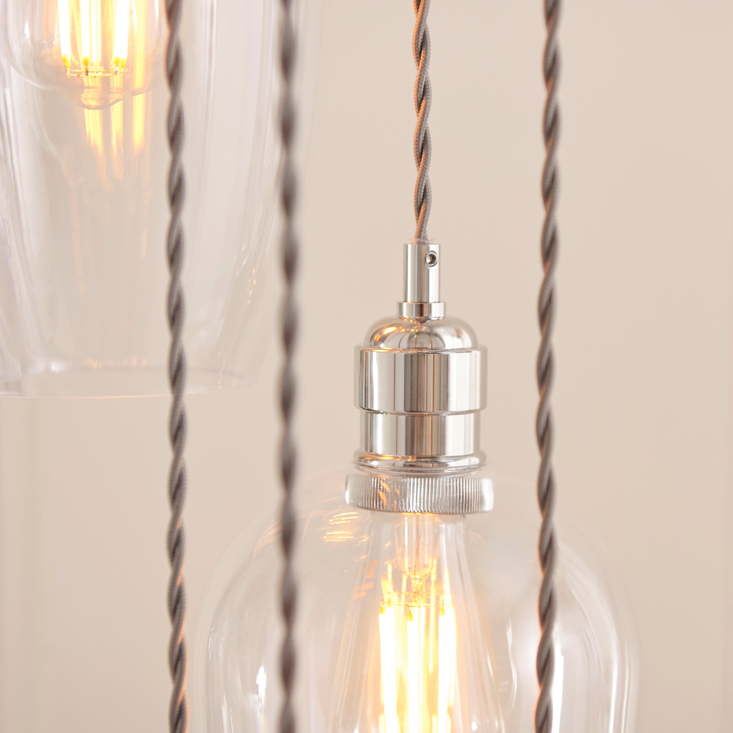 Utopia Finesse 13 Light Cascade Ceiling Pendant - Bright Nickel & Clear Glass