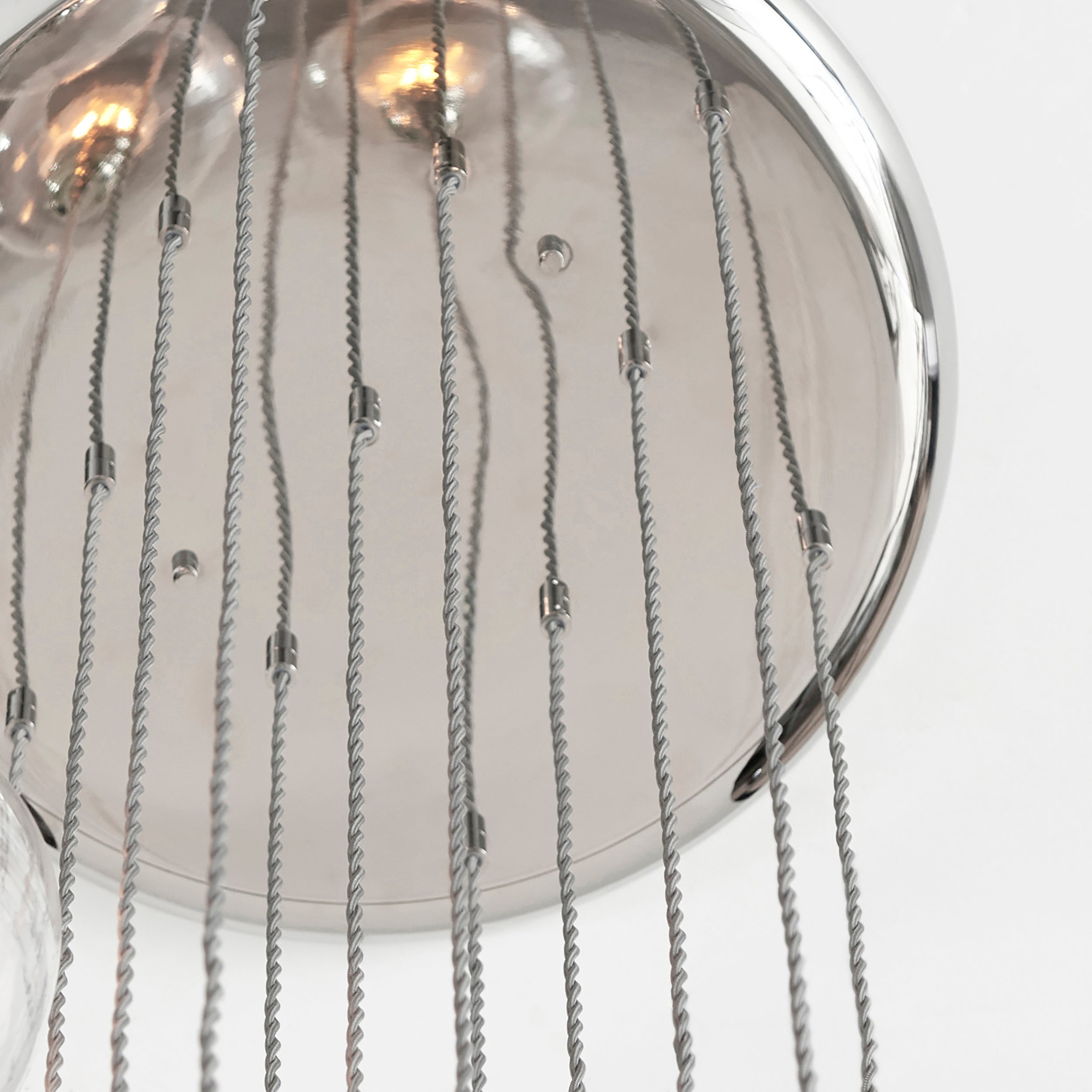 Utopia Finesse 13 Light Cascade Ceiling Pendant - Bright Nickel & Clear Glass