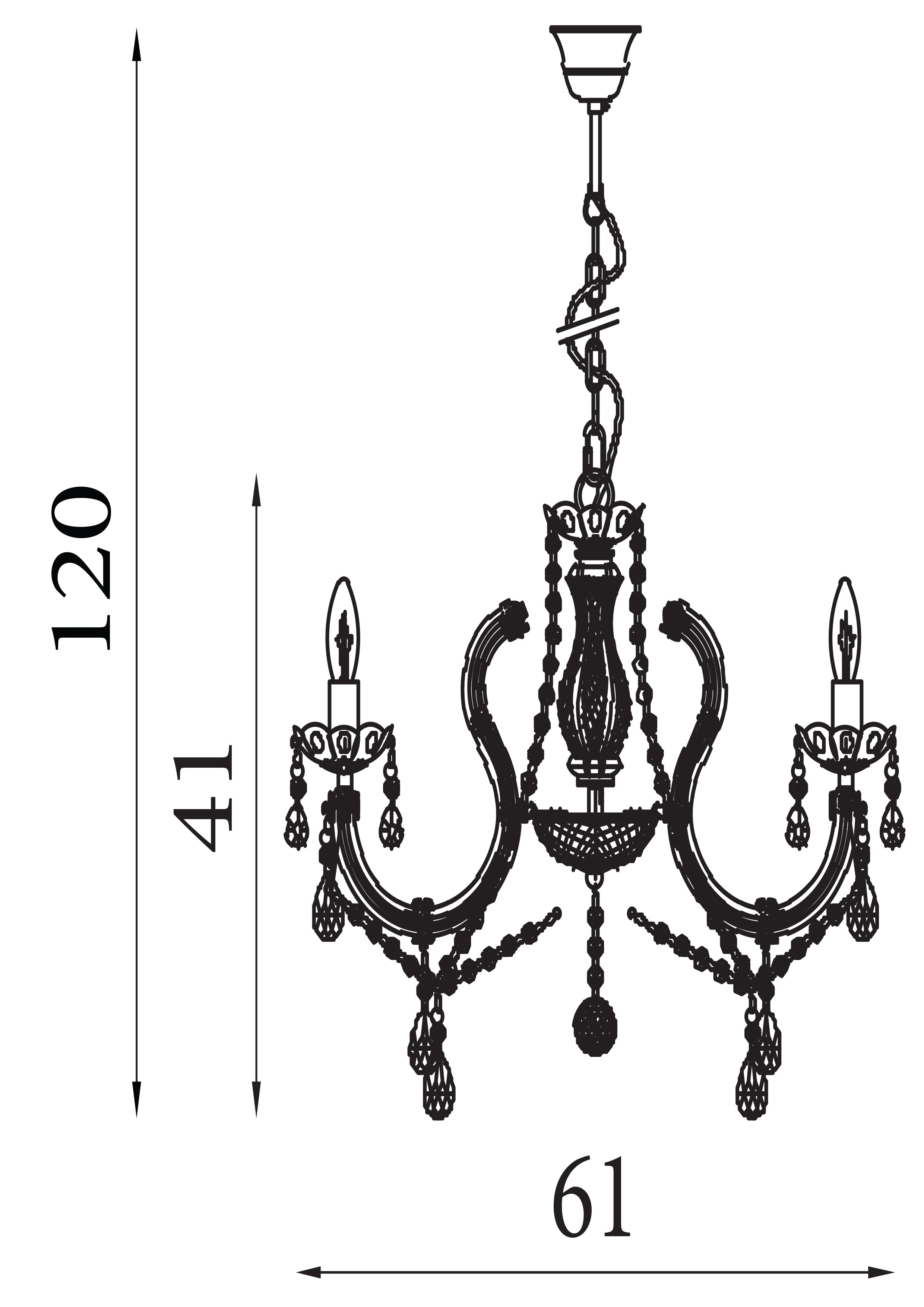 Searchlight Maple 8 Light Chandelier - Chrome & Clear Acrylic