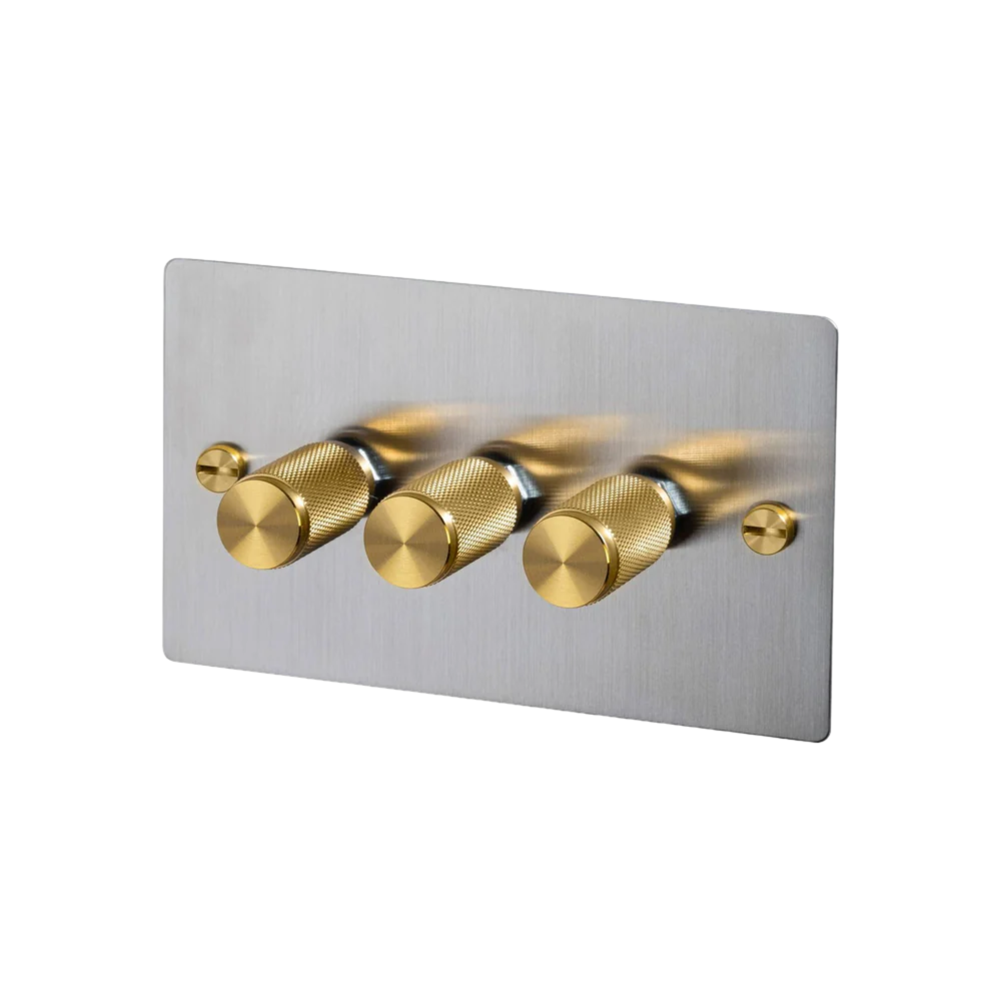 Buster + Punch 3G Dimmer Switch 120W - Steel Back Plate & Cross Knurl Pattern